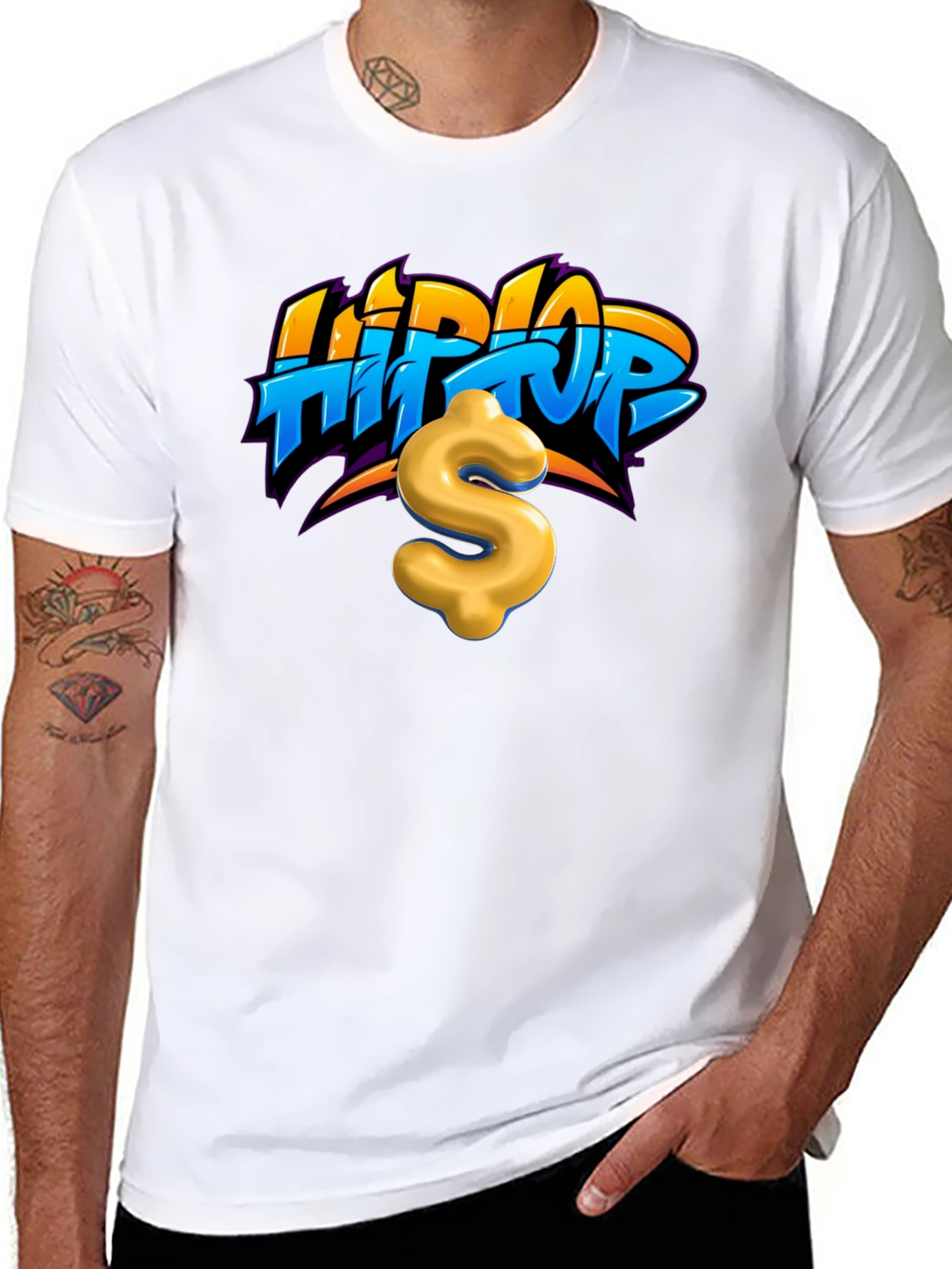 Hip Hop Dollar Sign Graphic Tee