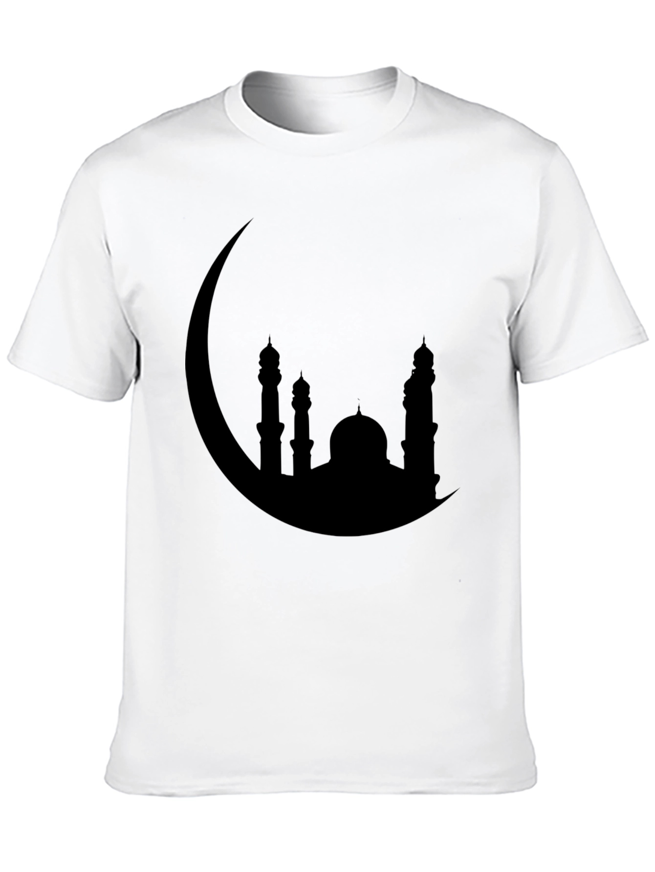 Crescent Moon Mosque Silhouette Black T-Shirt