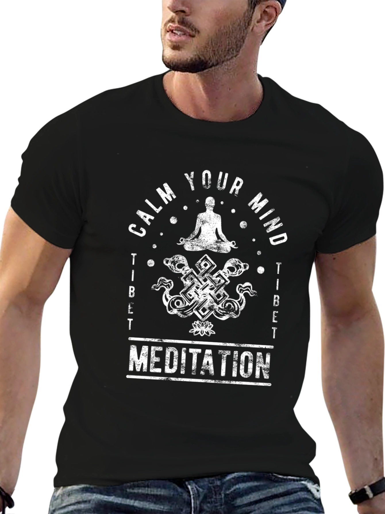Calm Your Mind Meditation T-Shirt - Spiritual Design