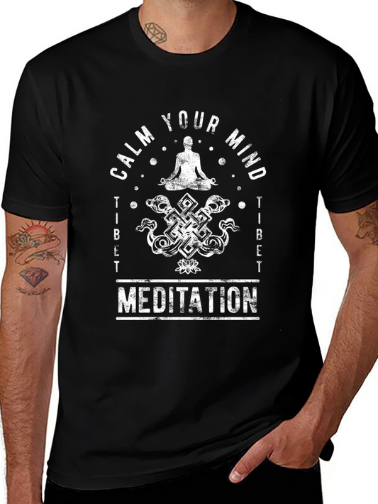 Calm Your Mind Meditation T-Shirt - Spiritual Design