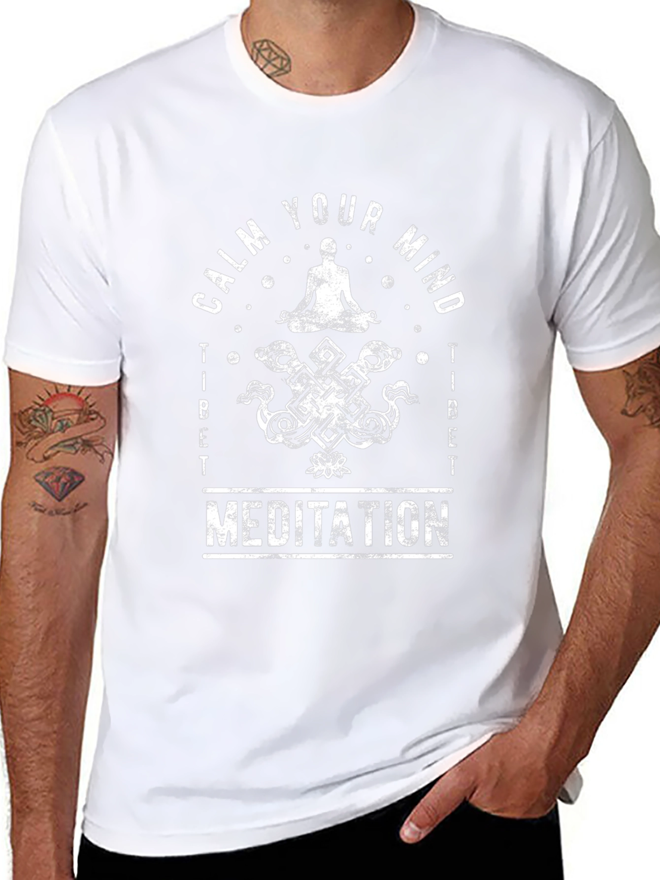 Calm Your Mind Meditation T-Shirt - Spiritual Design