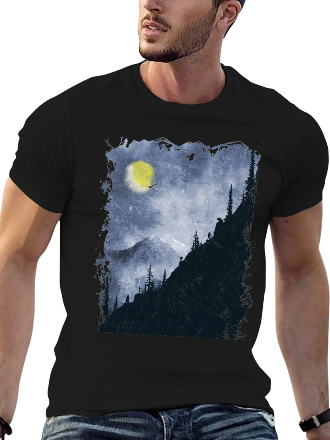 Mountain Moon Graphic Tee - Adventure Awaits