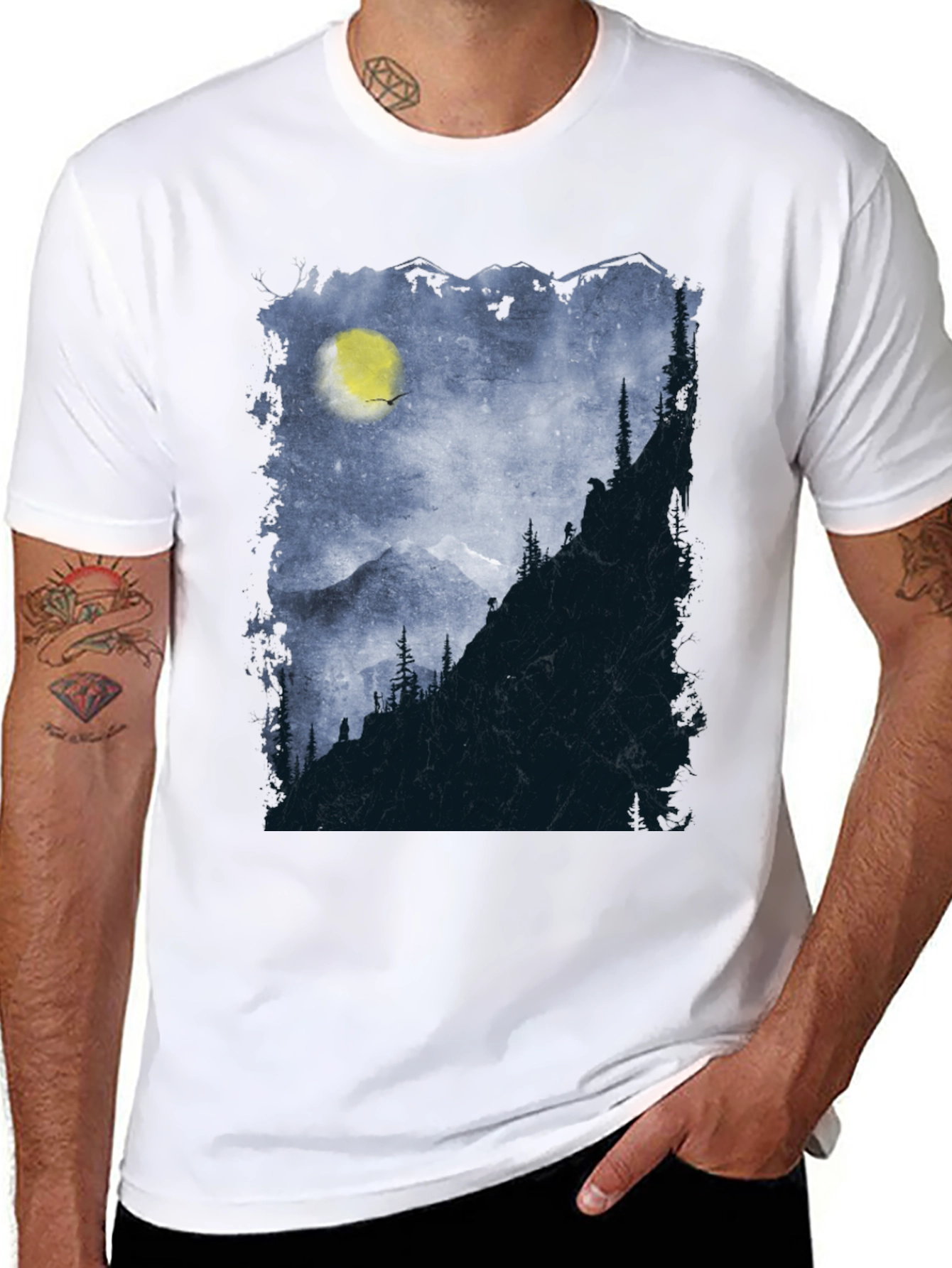 Mountain Moon Graphic Tee - Adventure Awaits