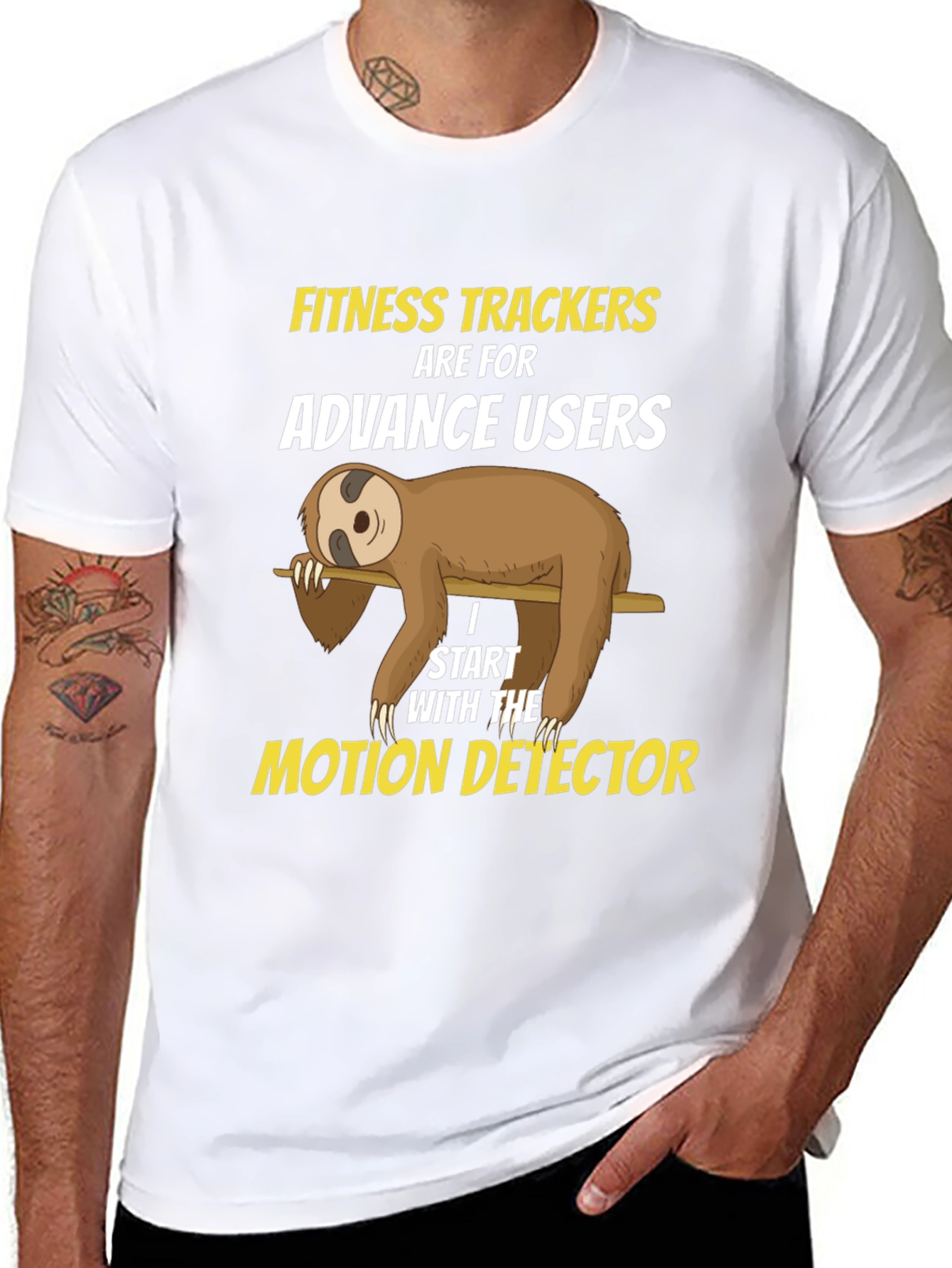 Funny Sloth Fitness Tracker T-Shirt