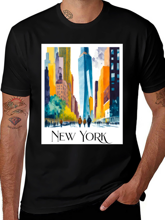 New York City Watercolor Graphic Tee - Unisex Cotton T-Shirt