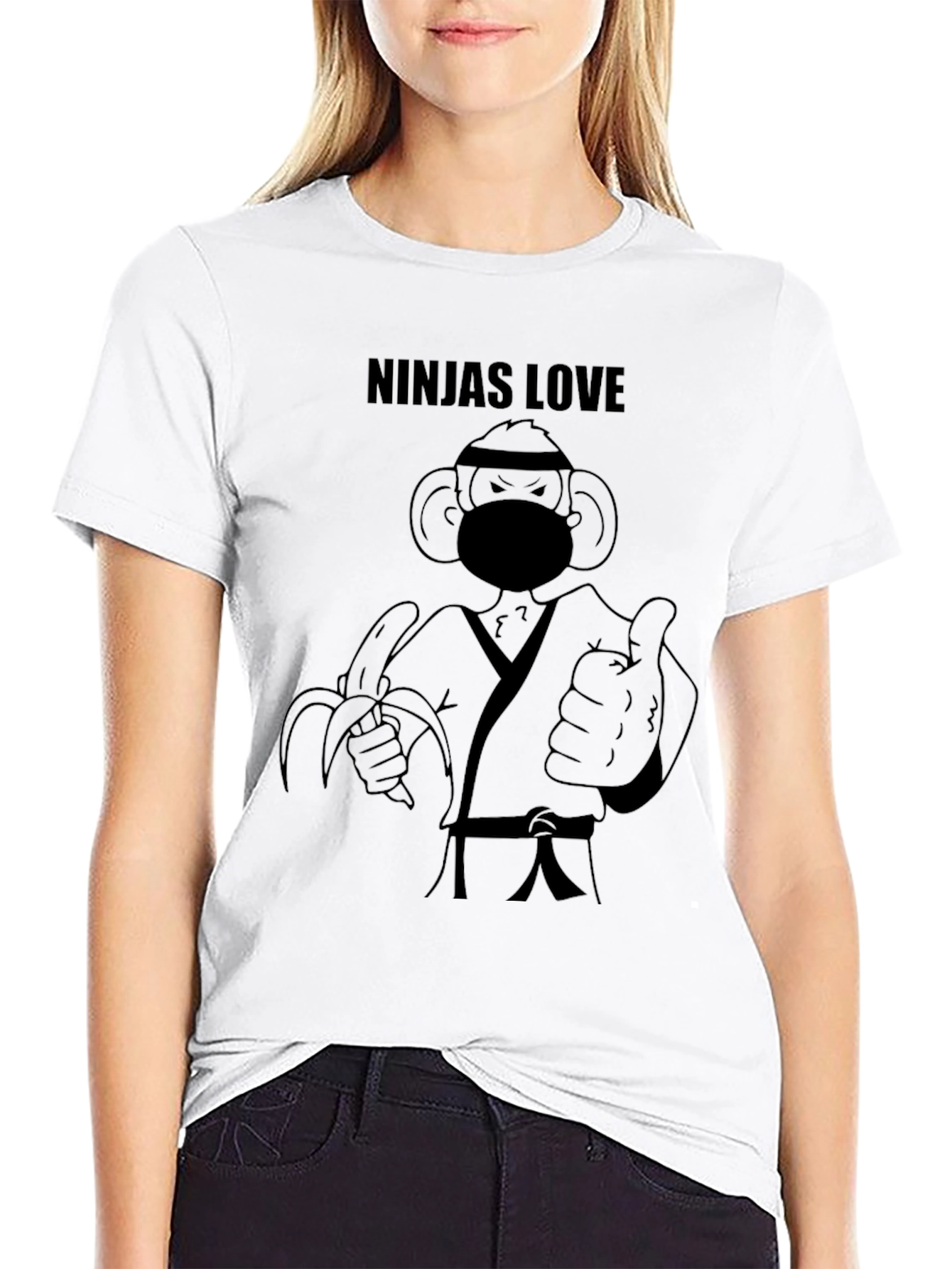 Ninja Monkey Loves Bananas T-Shirt
