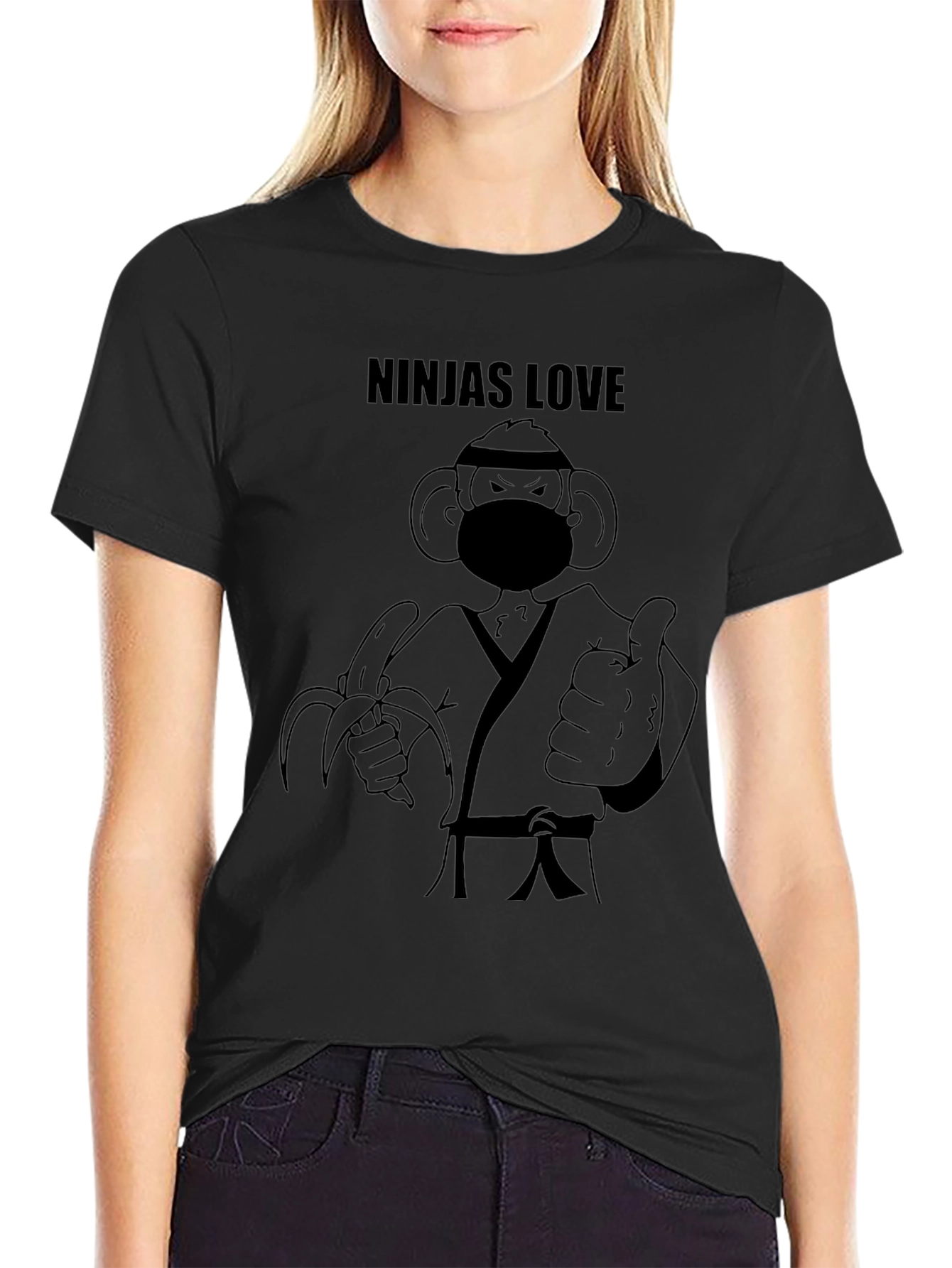 Ninja Monkey Loves Bananas T-Shirt