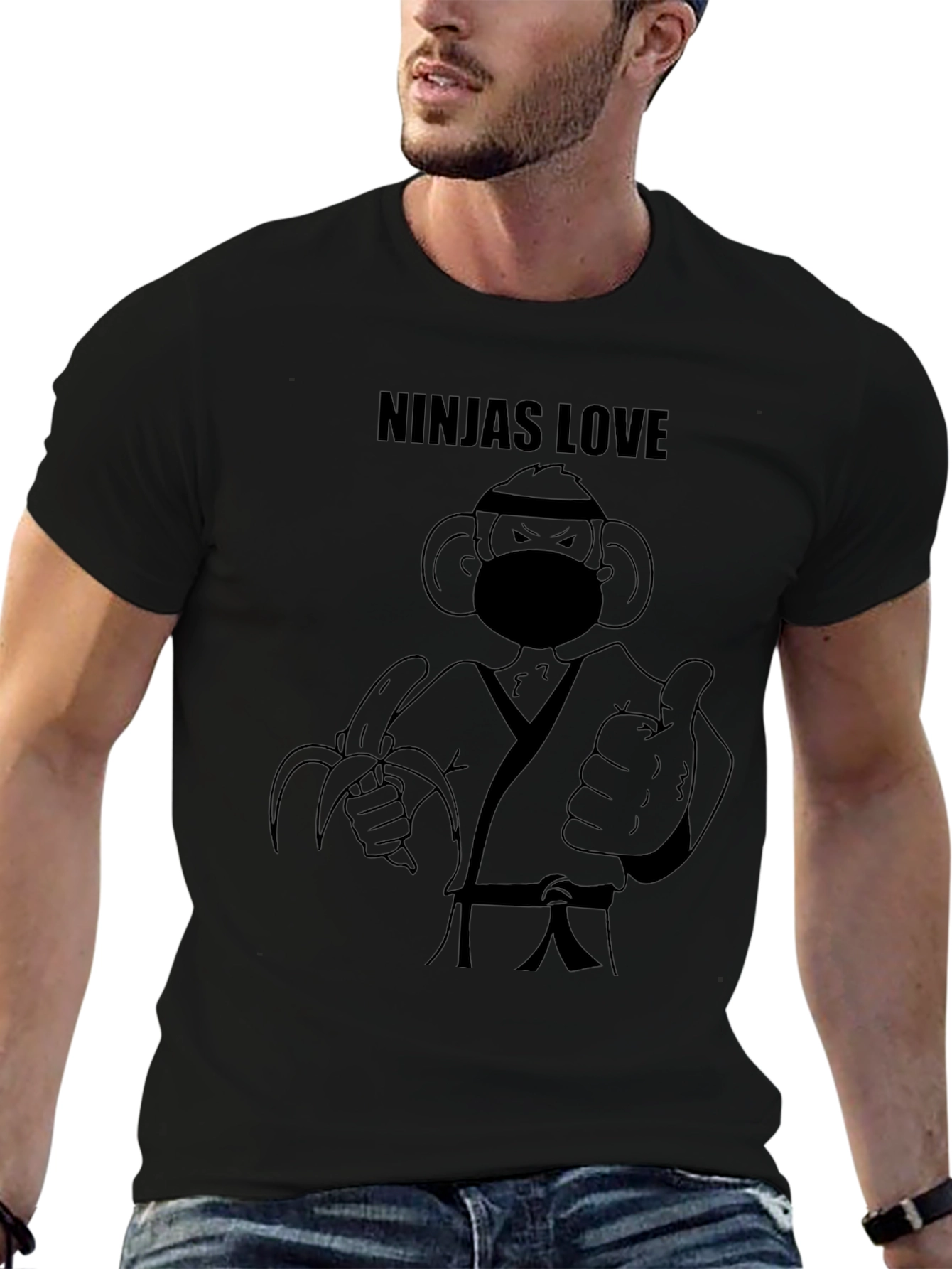 Ninja Monkey Loves Bananas T-Shirt