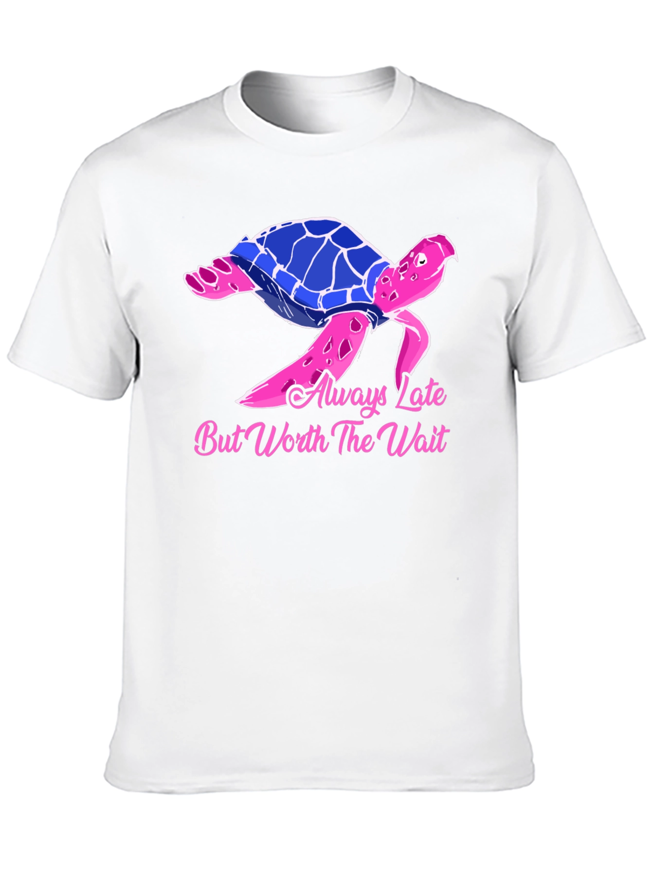 Always Late Turtle Graphic Tee - Unisex Black T-Shirt