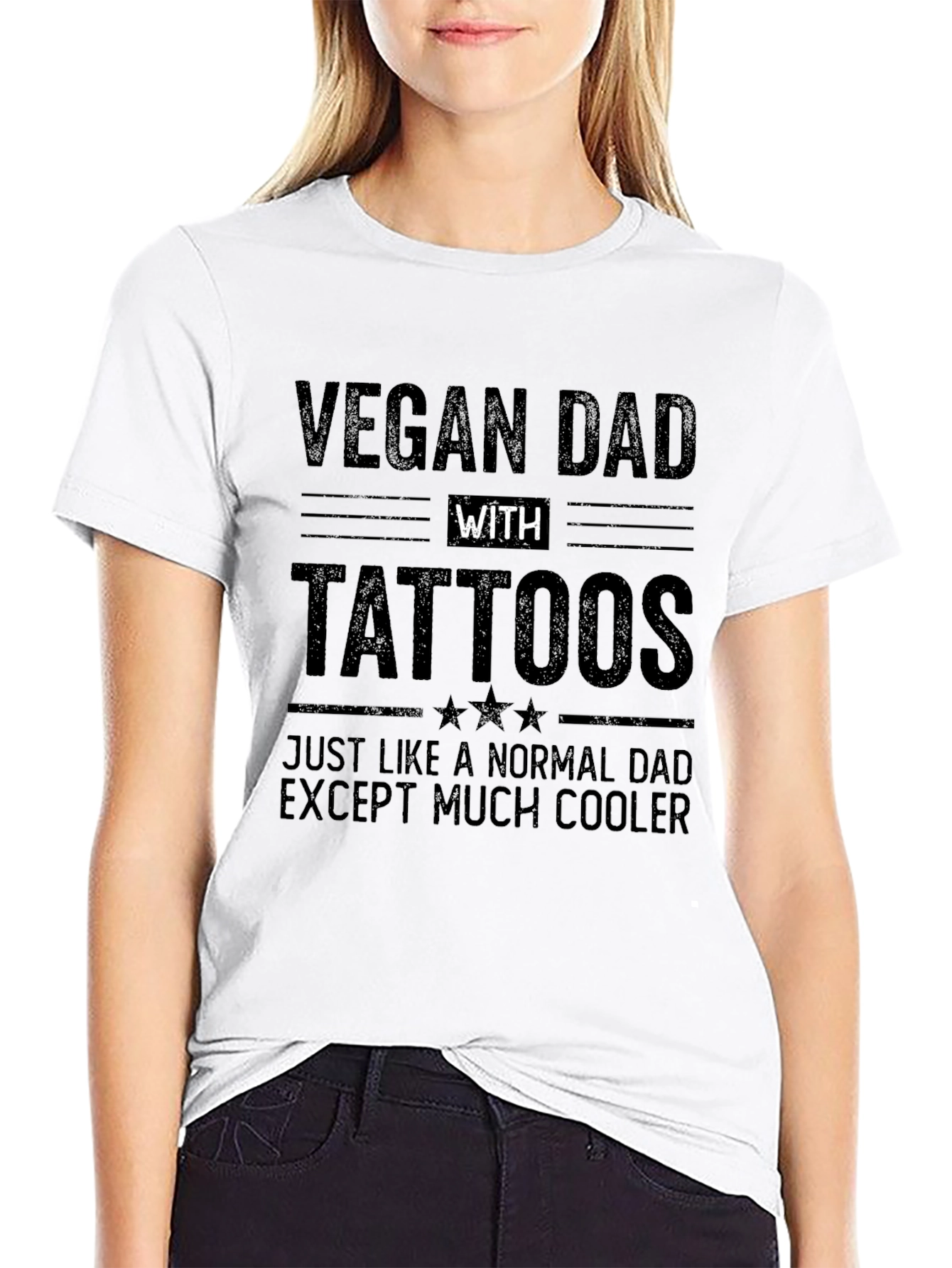 Vegan Dad with Tattoos T-Shirt Funny Vegan Gift