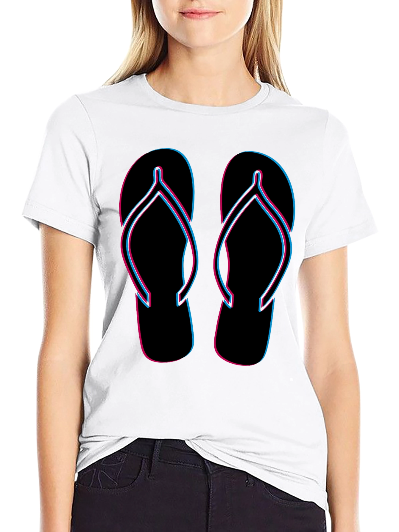 Flip Flop Graphic Tee - Retro Summer Style