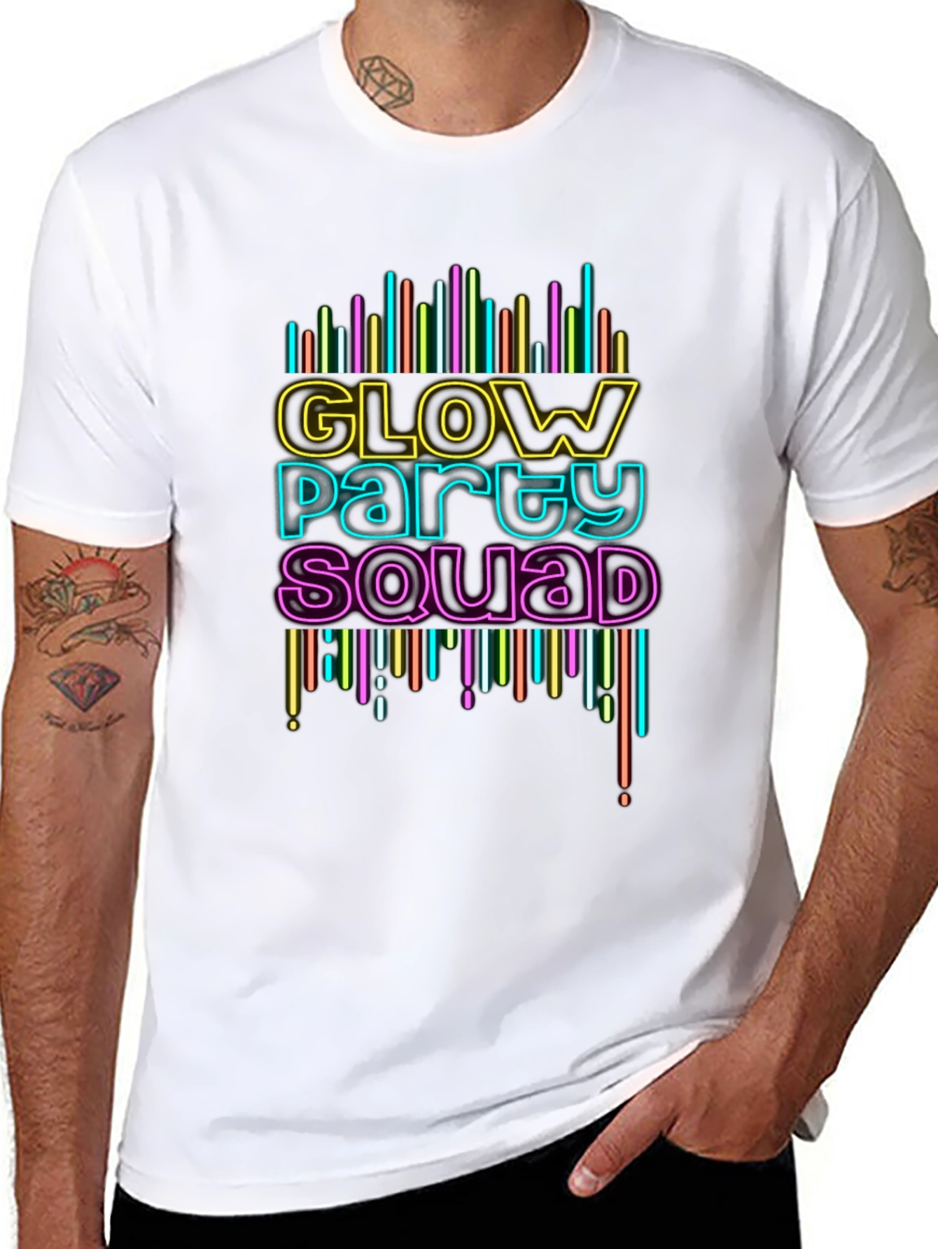 Glow Party Squad Black T-Shirt