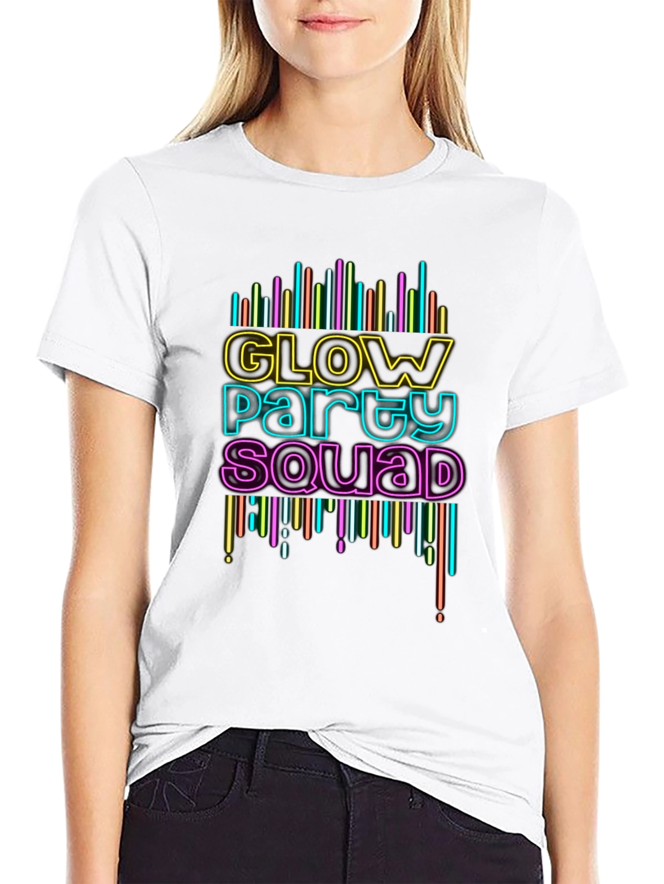 Glow Party Squad Black T-Shirt