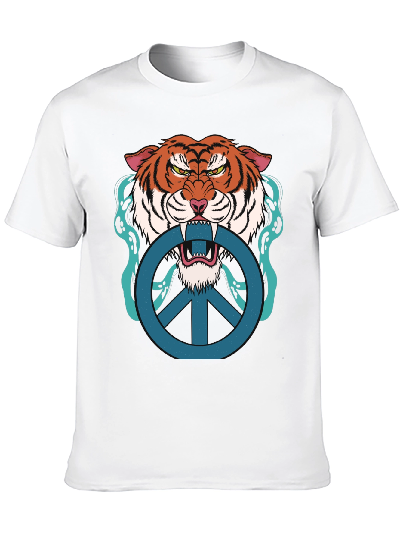 Tiger Peace Sign Graphic T-Shirt