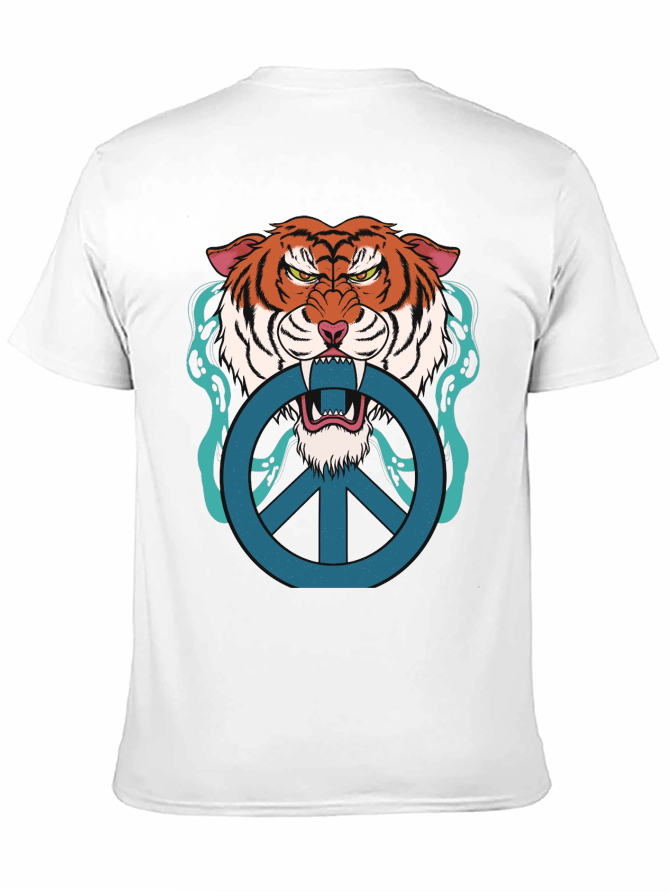Tiger Peace Sign Graphic T-Shirt