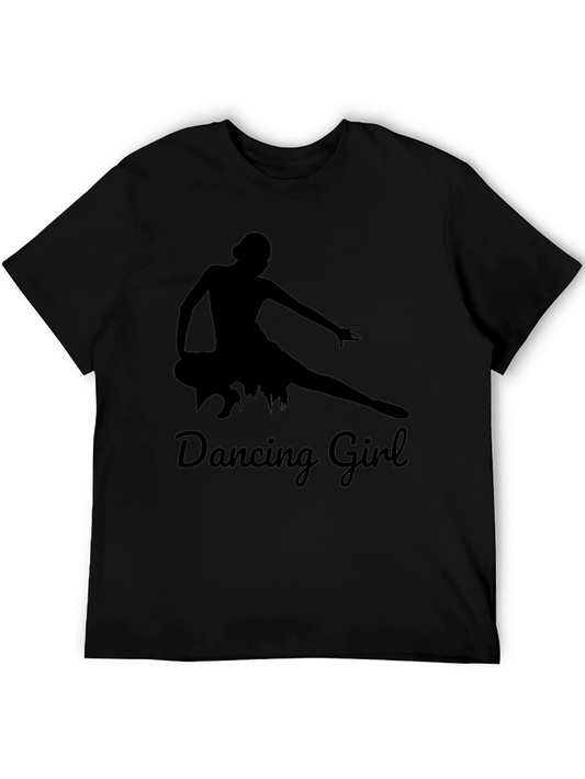 Dancing Girl Graphic Tee - Stylish Black T-Shirt