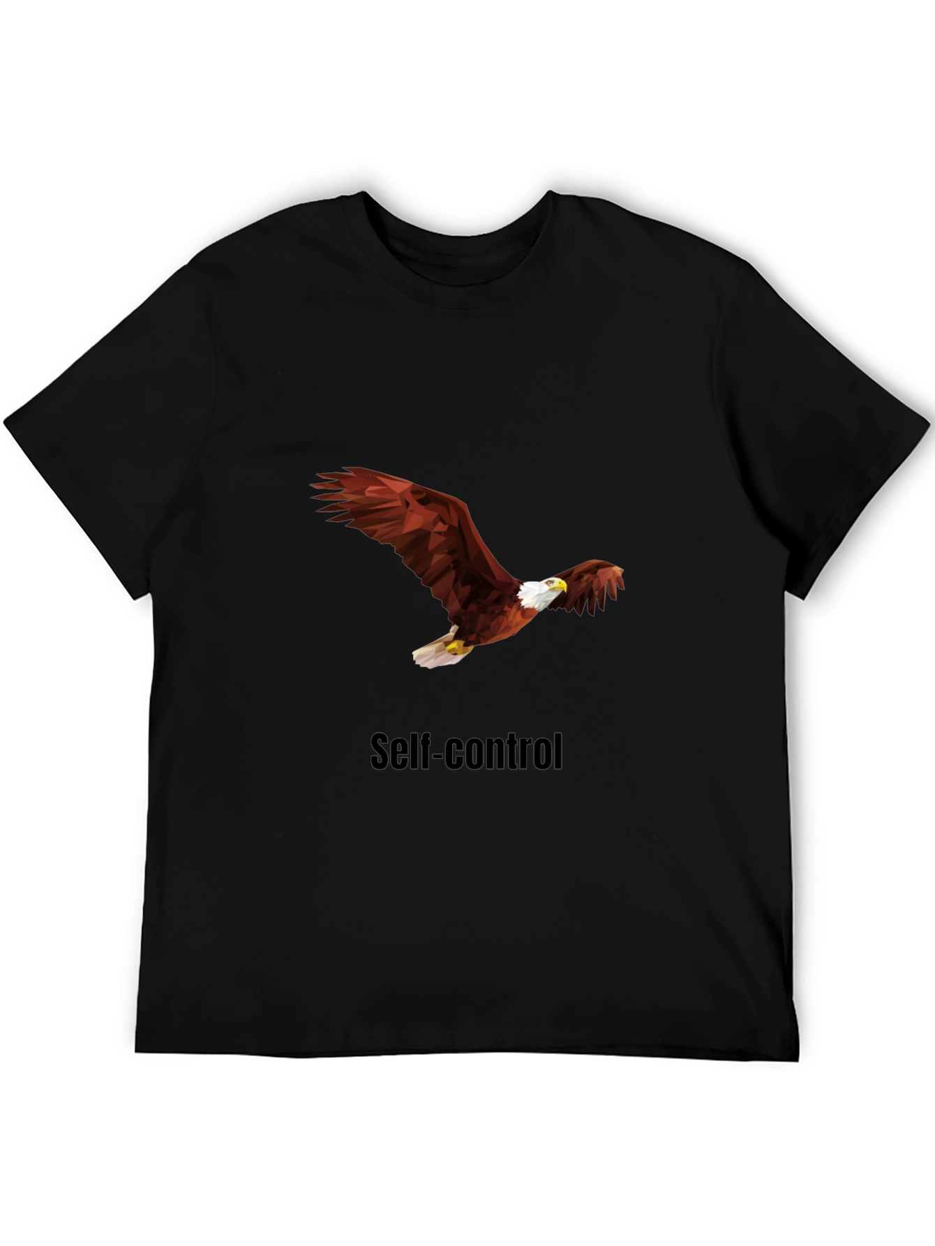 Self-Control Eagle Graphic Tee - Black Cotton T-Shirt
