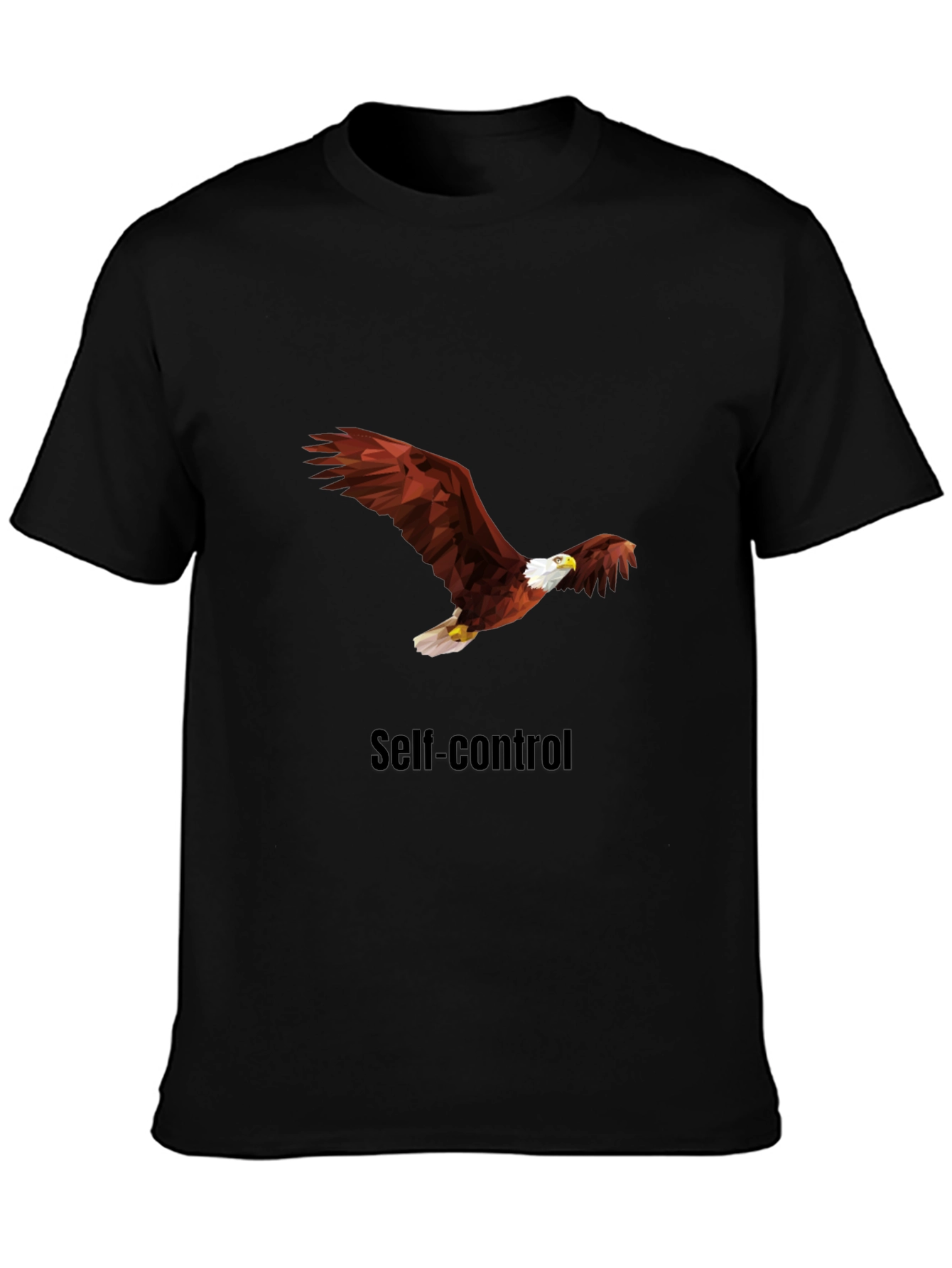 Self-Control Eagle Graphic Tee - Black Cotton T-Shirt
