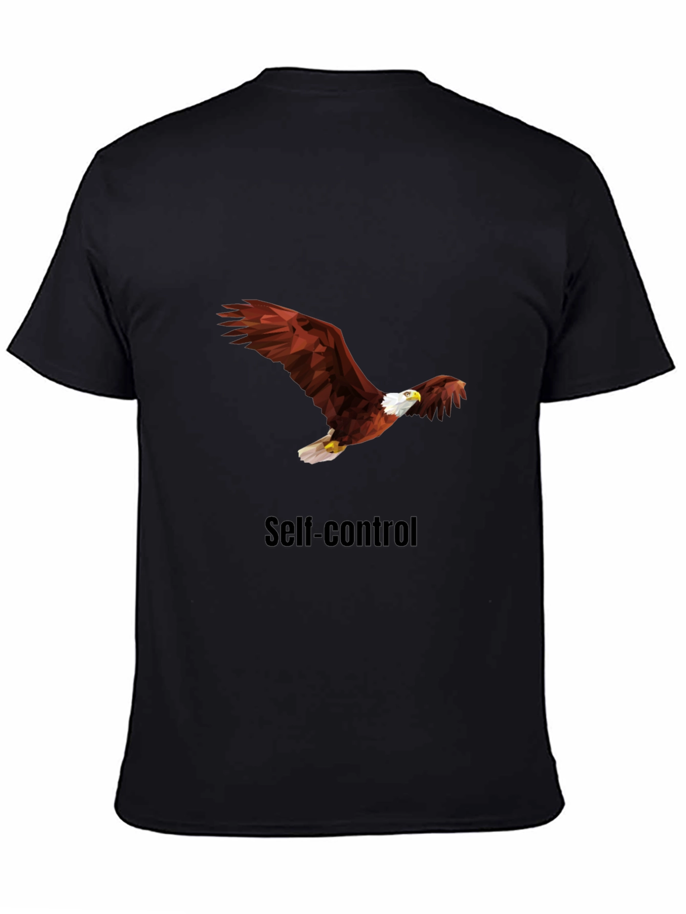 Self-Control Eagle Graphic Tee - Black Cotton T-Shirt