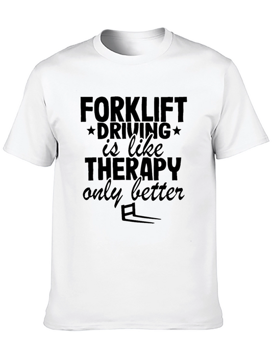 Forklift Driving Therapy Black T-Shirt