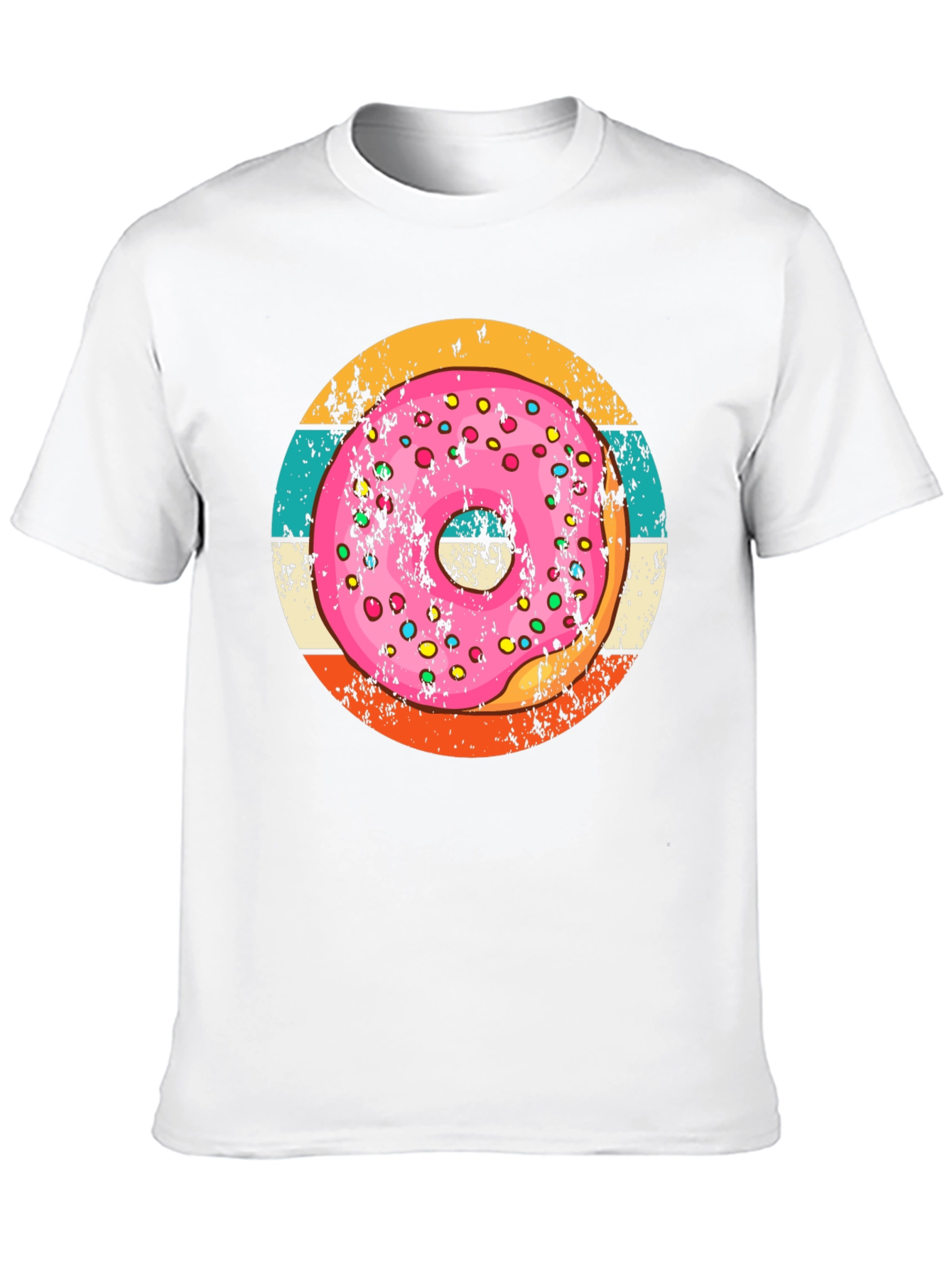 Retro Donut Graphic Tee - Unisex Black Cotton T-Shirt