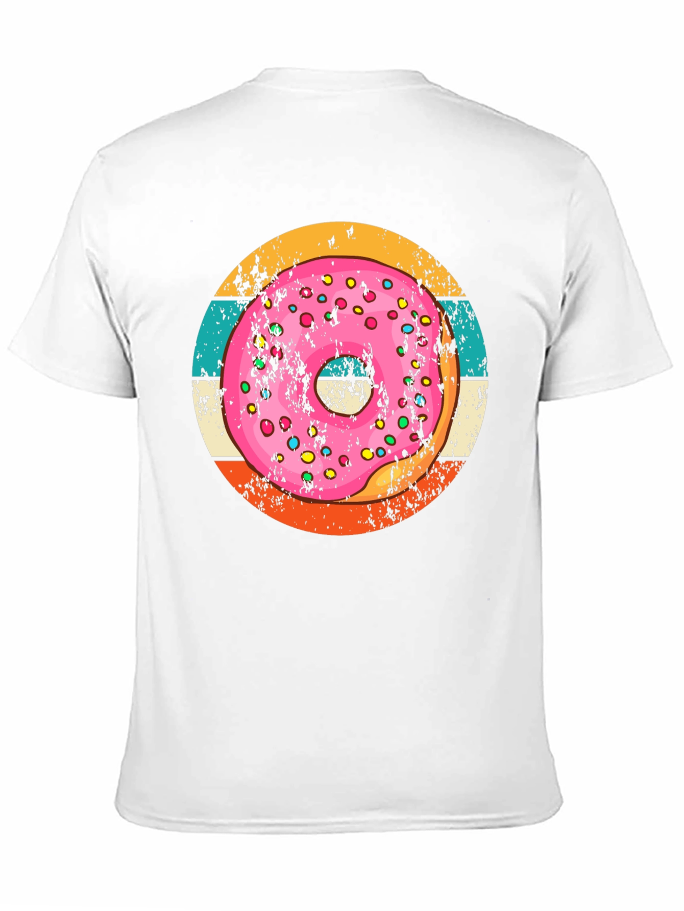 Retro Donut Graphic Tee - Unisex Black Cotton T-Shirt