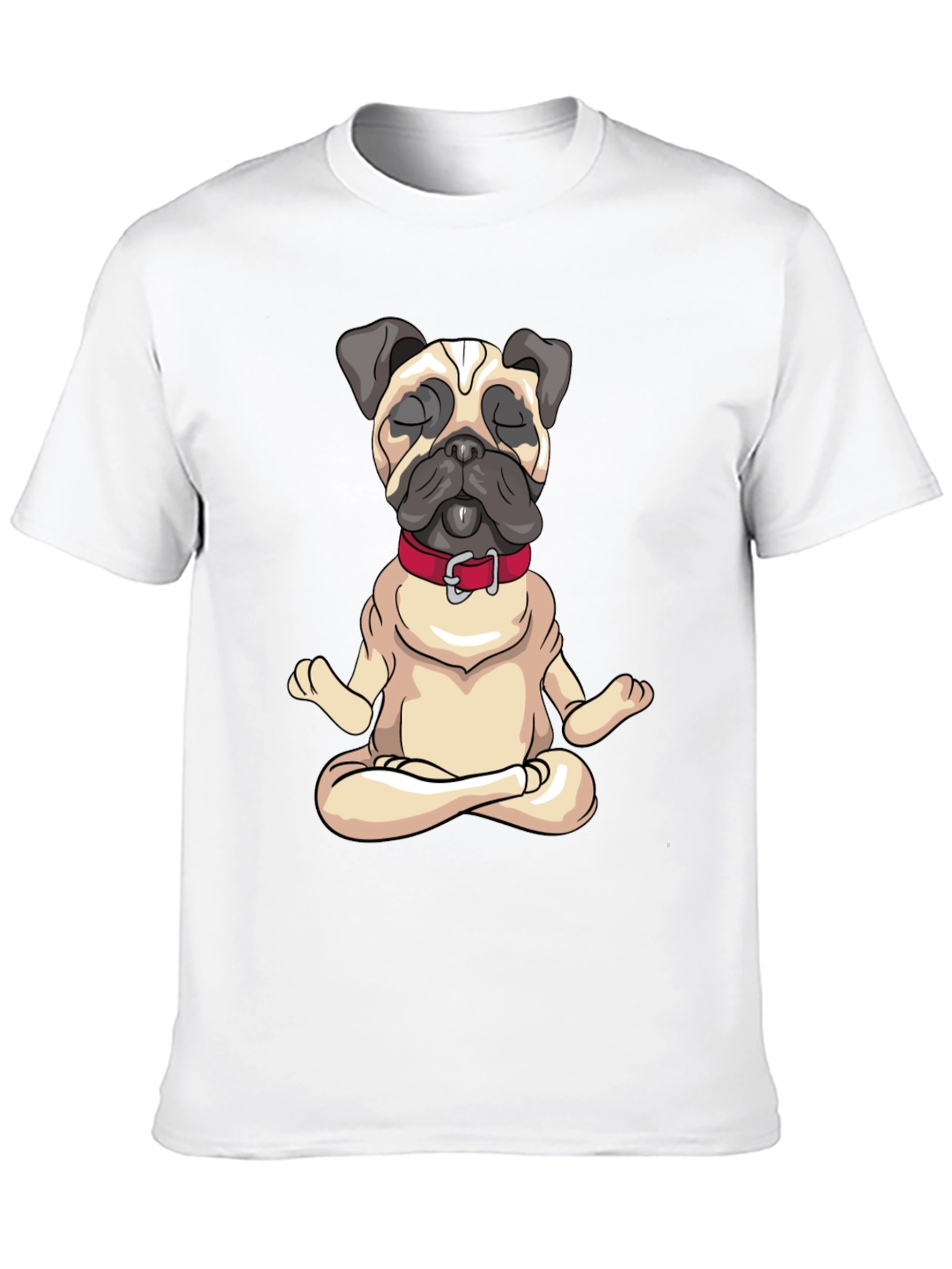 Zen Pug Black T-Shirt - Meditating Dog Graphic Tee