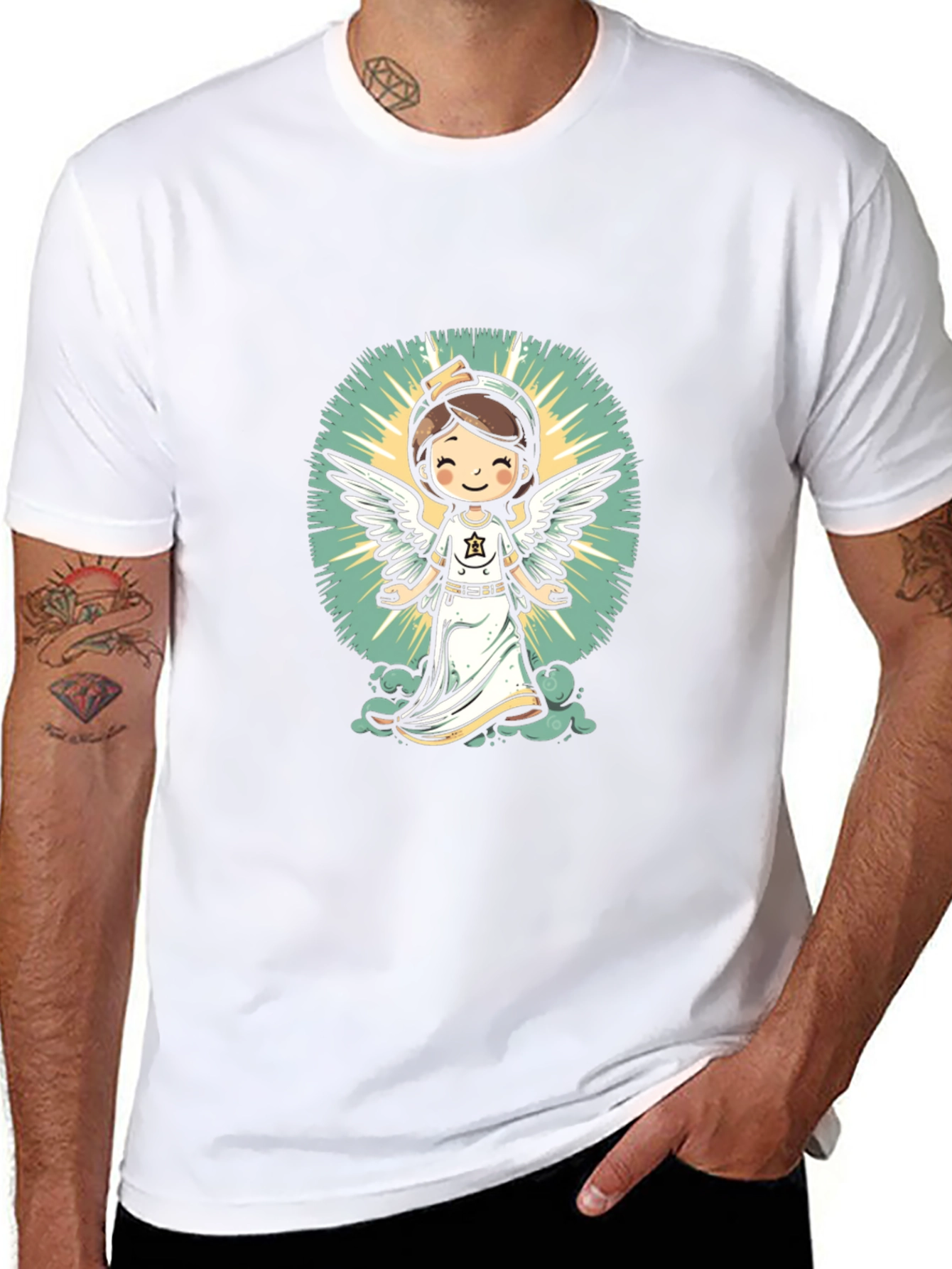 Angel Nurse Graphic Tee - Unisex Black T-Shirt