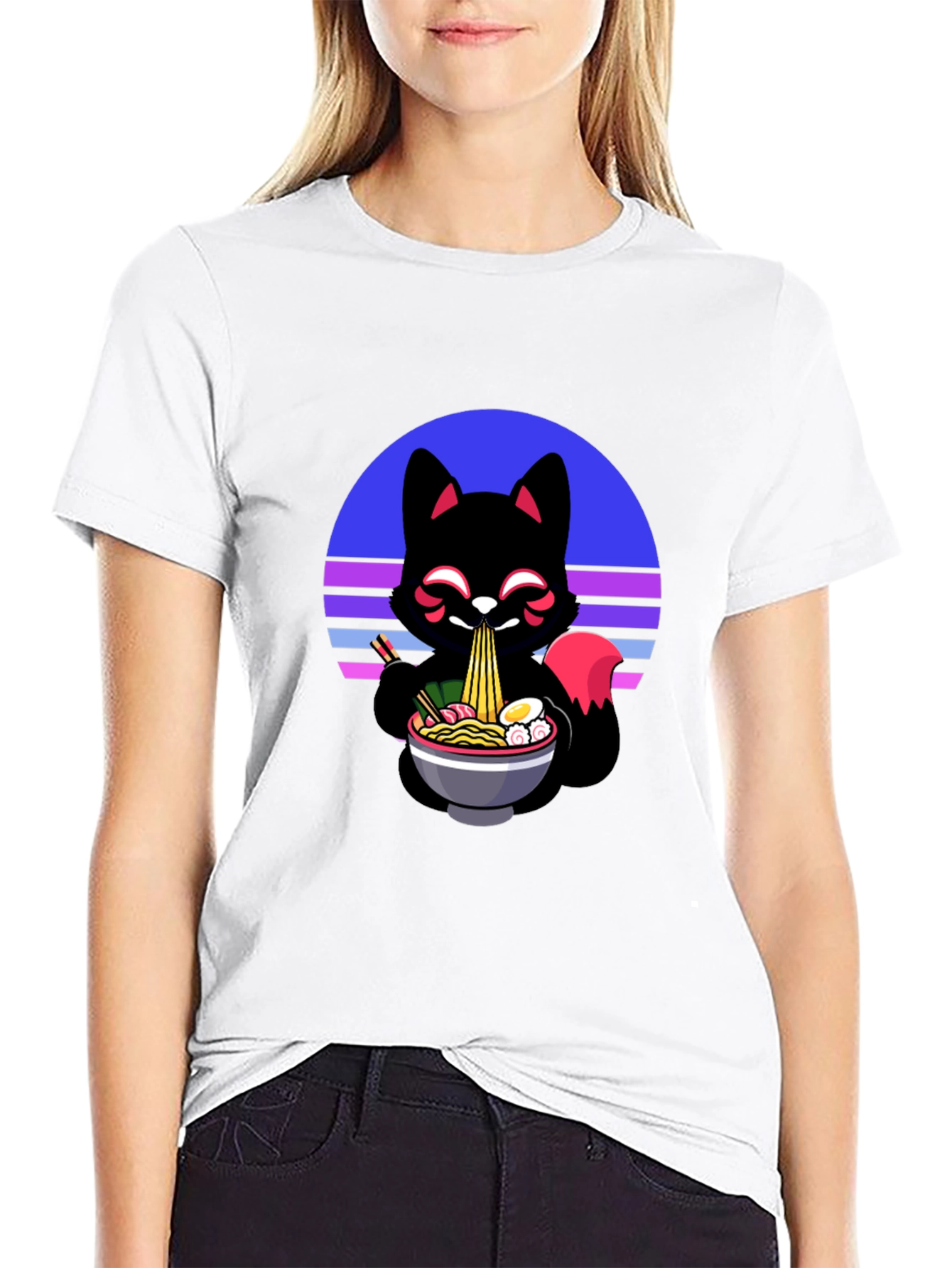 Ramen Fox Graphic Tee - Unique Anime Style Shirt