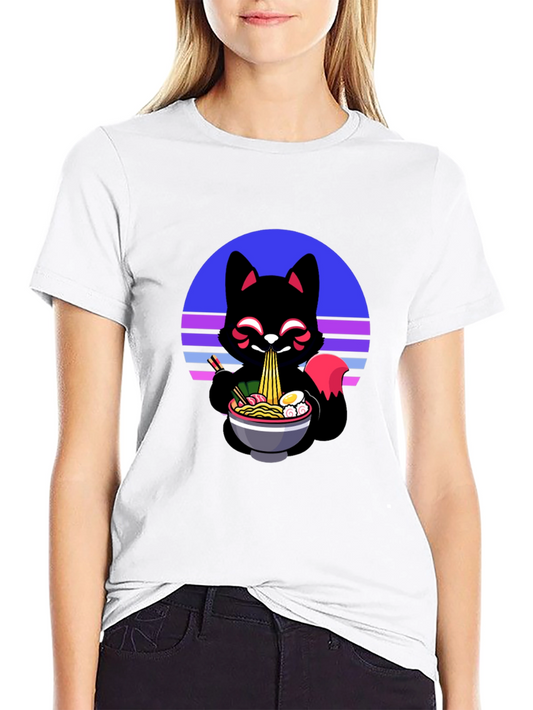 Ramen Fox Graphic Tee - Unique Anime Style Shirt