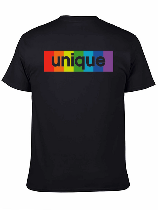 Unique Rainbow Graphic Black T-Shirt