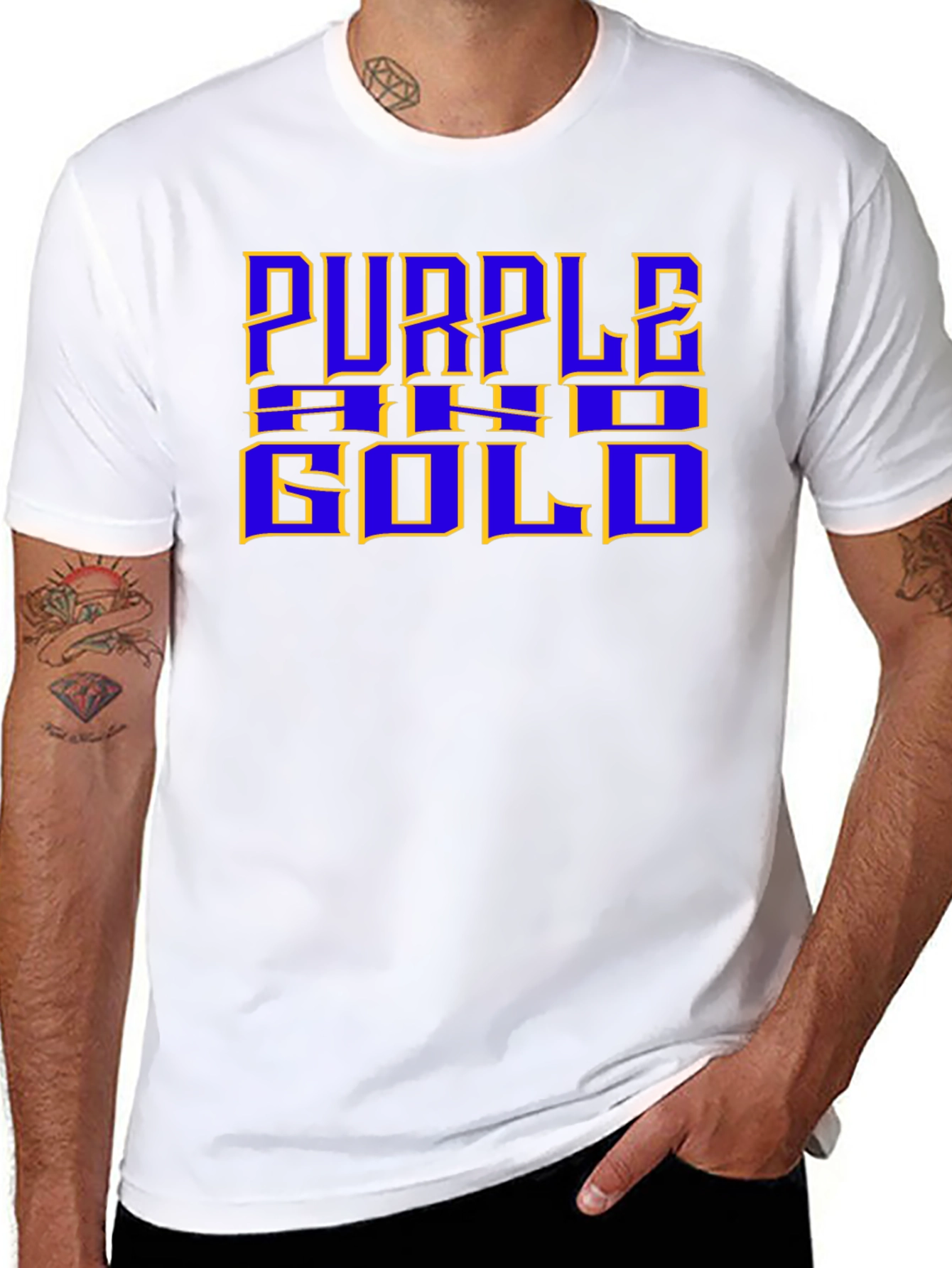 Purple and Gold Graphic Tee