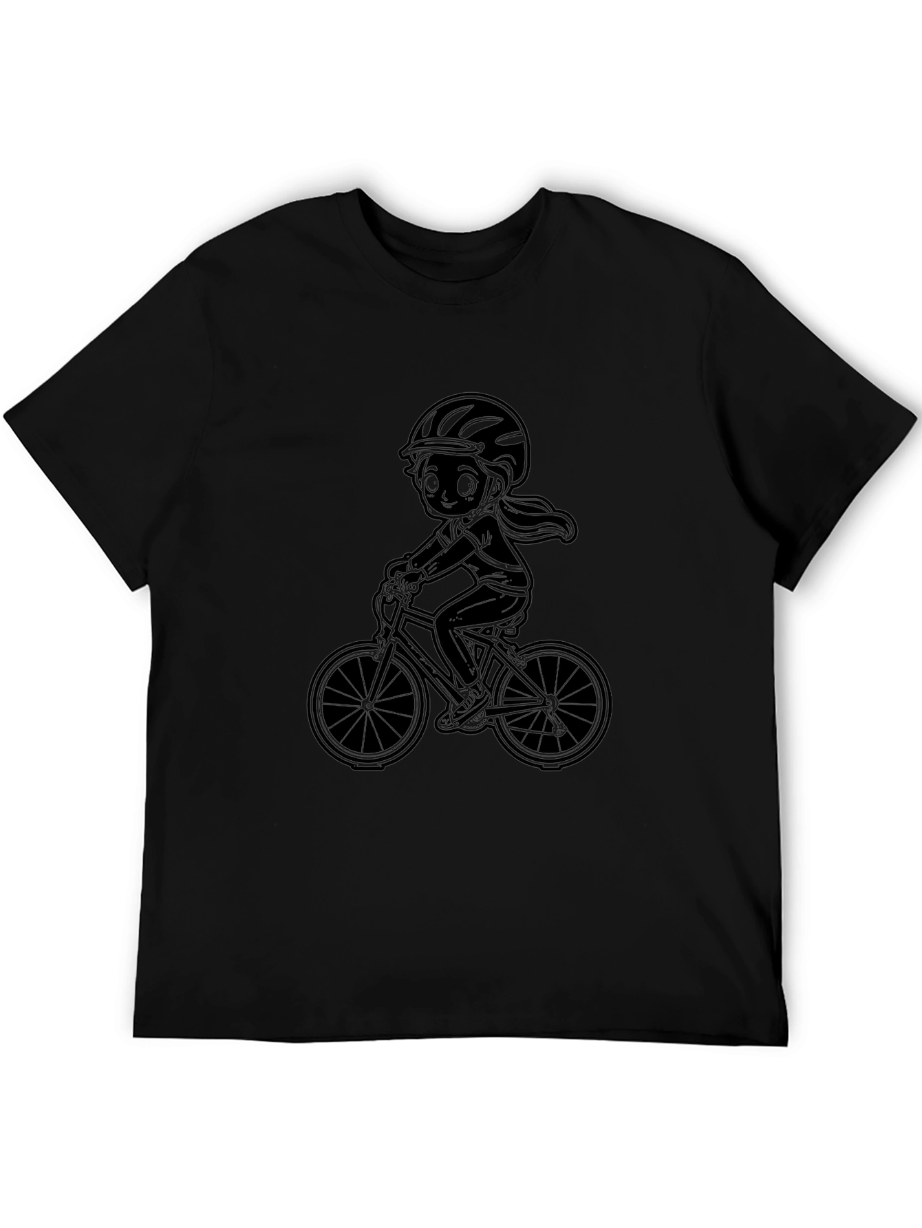 Cycling Girl Black Tee - Sporty Style
