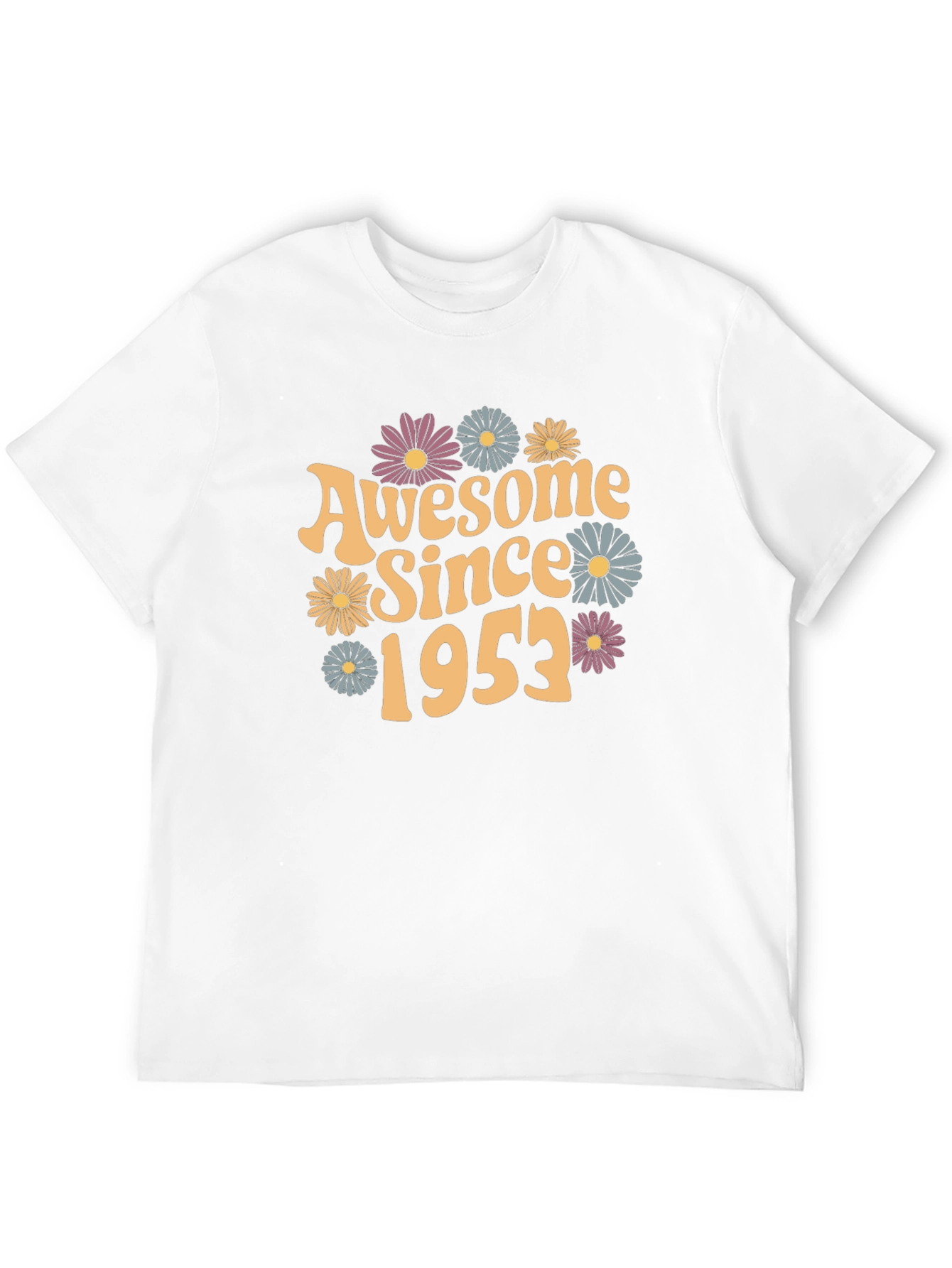 Awesome Since 1953 T-Shirt | Vintage Floral Graphic Tee | Birthday Gift Shirt | Retro Style Tee | Free Shipping $50+