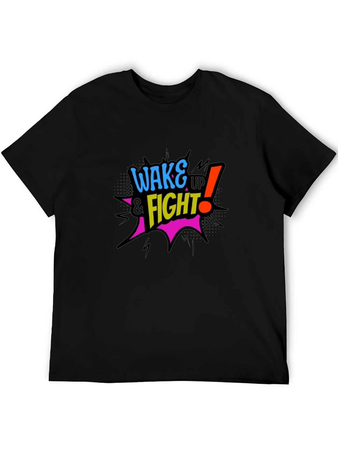 Wake Up & Fight Graphic Black T-Shirt
