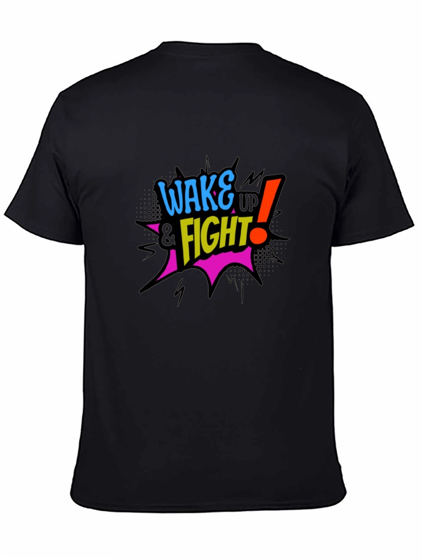 Wake Up & Fight Graphic Black T-Shirt