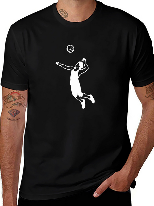 Volleyball Player Graphic Tee - Stylish Black T-Shirt