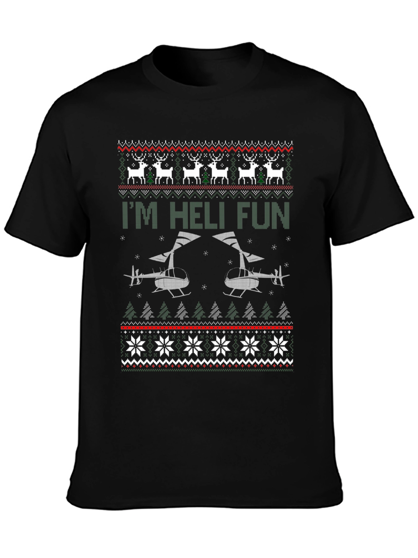 Im Heli Fun Ugly Christmas Sweater T-Shirt