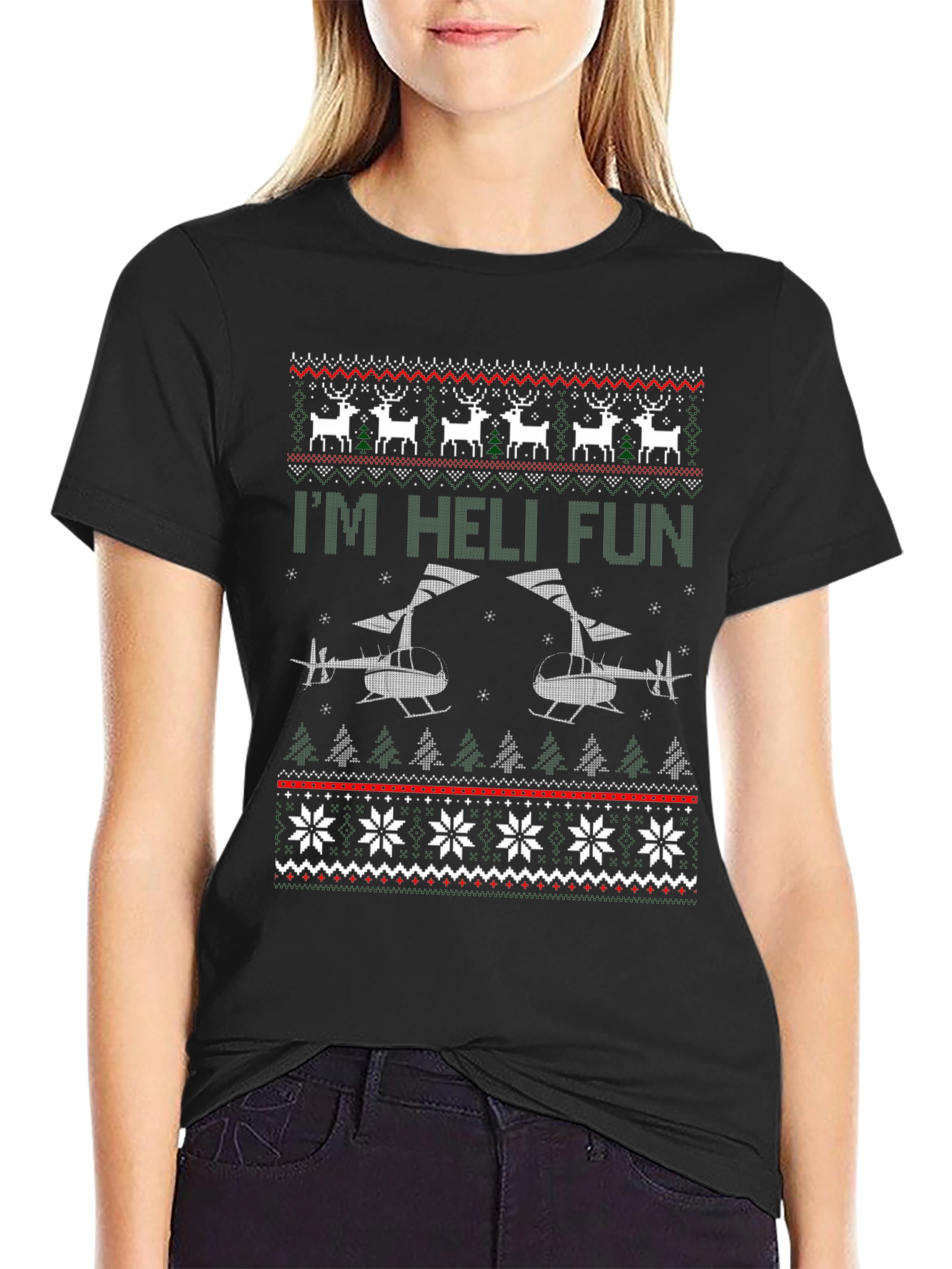 Im Heli Fun Ugly Christmas Sweater T-Shirt