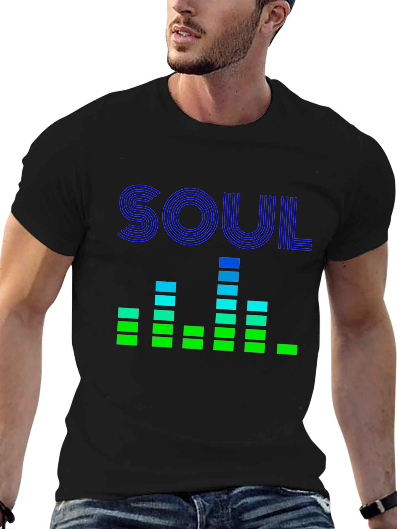 Soul Music Equalizer Graphic Tee - Black Cotton T-Shirt