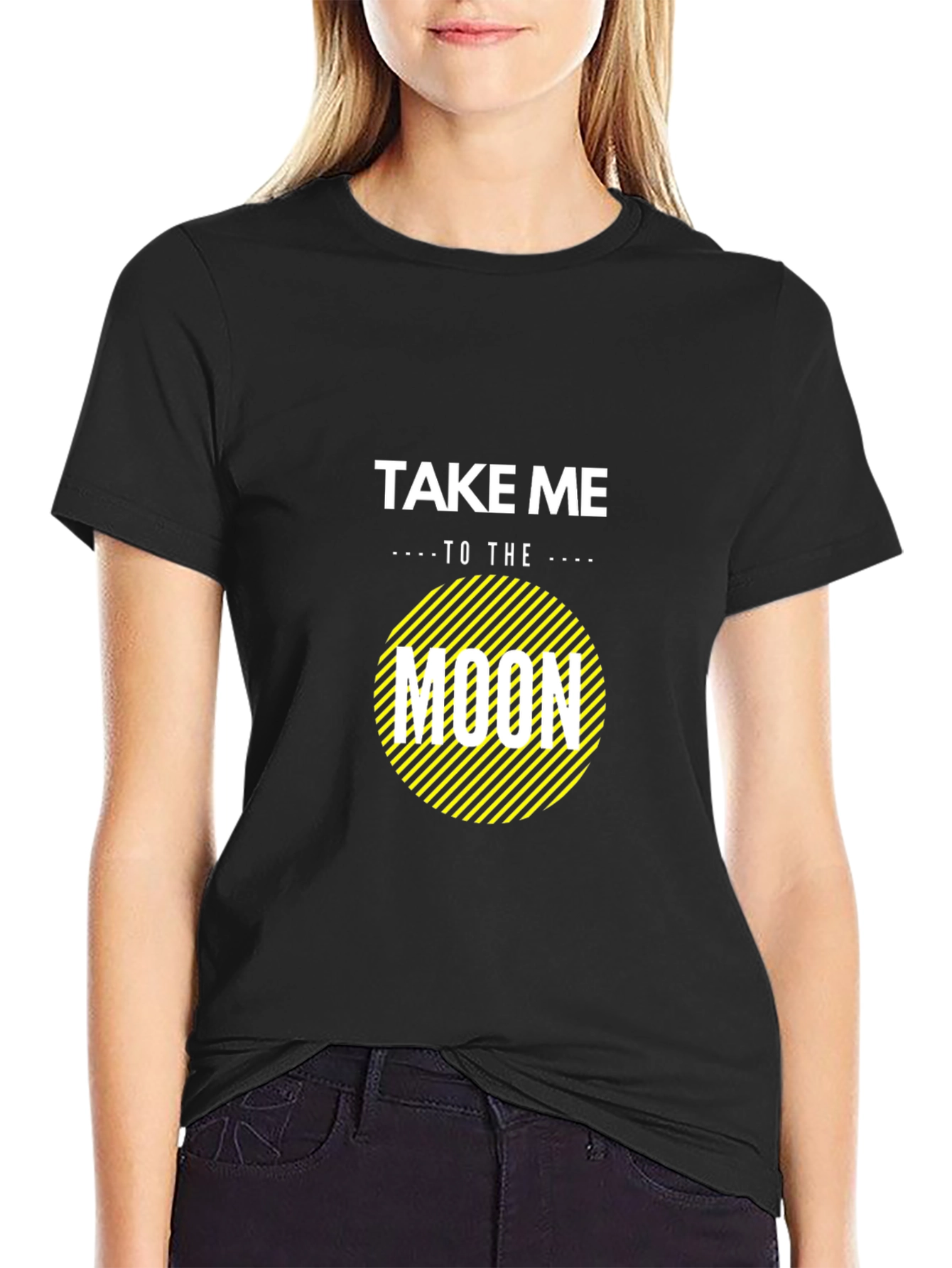 Take Me To The Moon Graphic T-Shirt - Black
