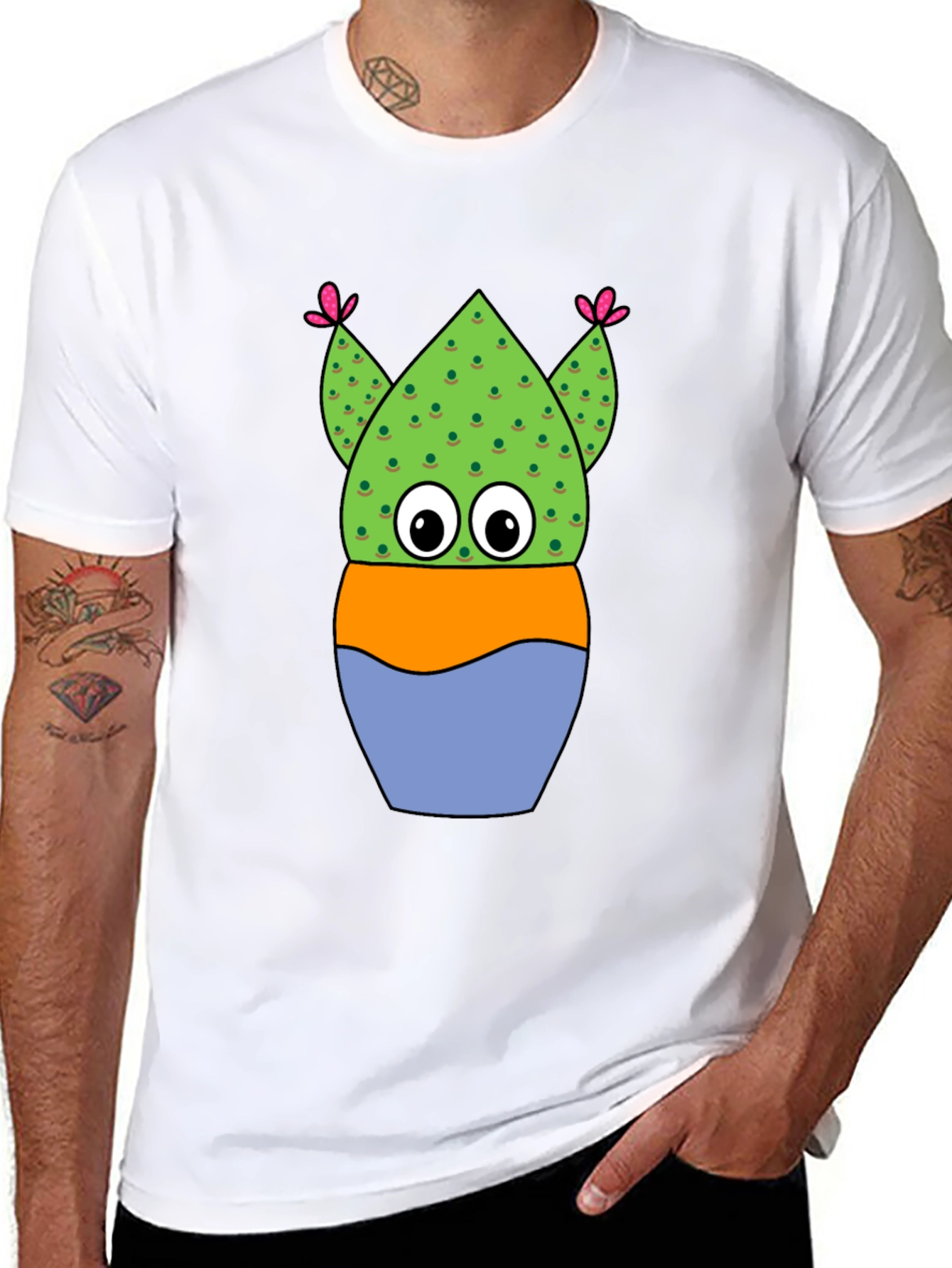 Cartoon Cactus Tee - Whimsical Plant Lover Shirt