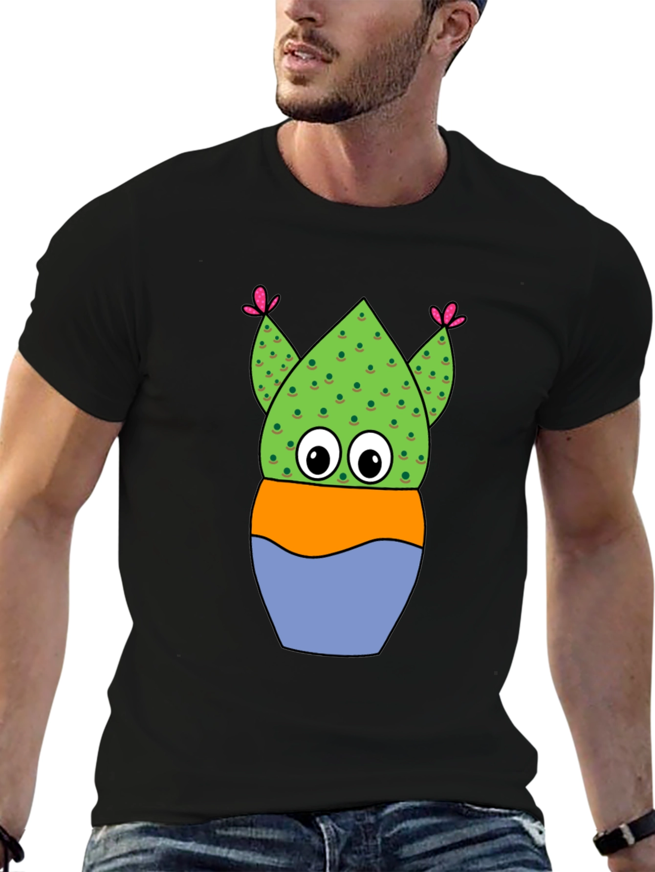 Cartoon Cactus Tee - Whimsical Plant Lover Shirt