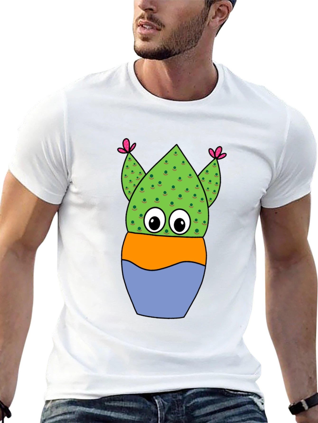 Cartoon Cactus Tee - Whimsical Plant Lover Shirt