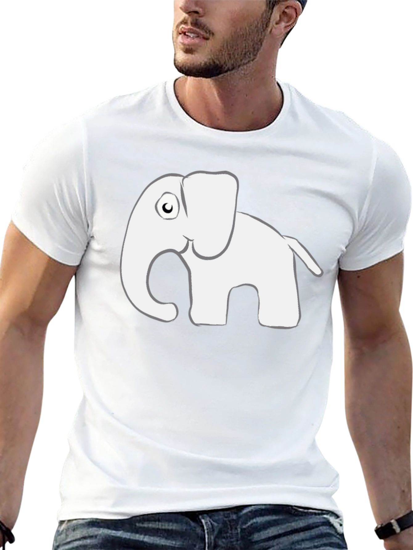 Elephant Graphic Black T-Shirt - Mens
