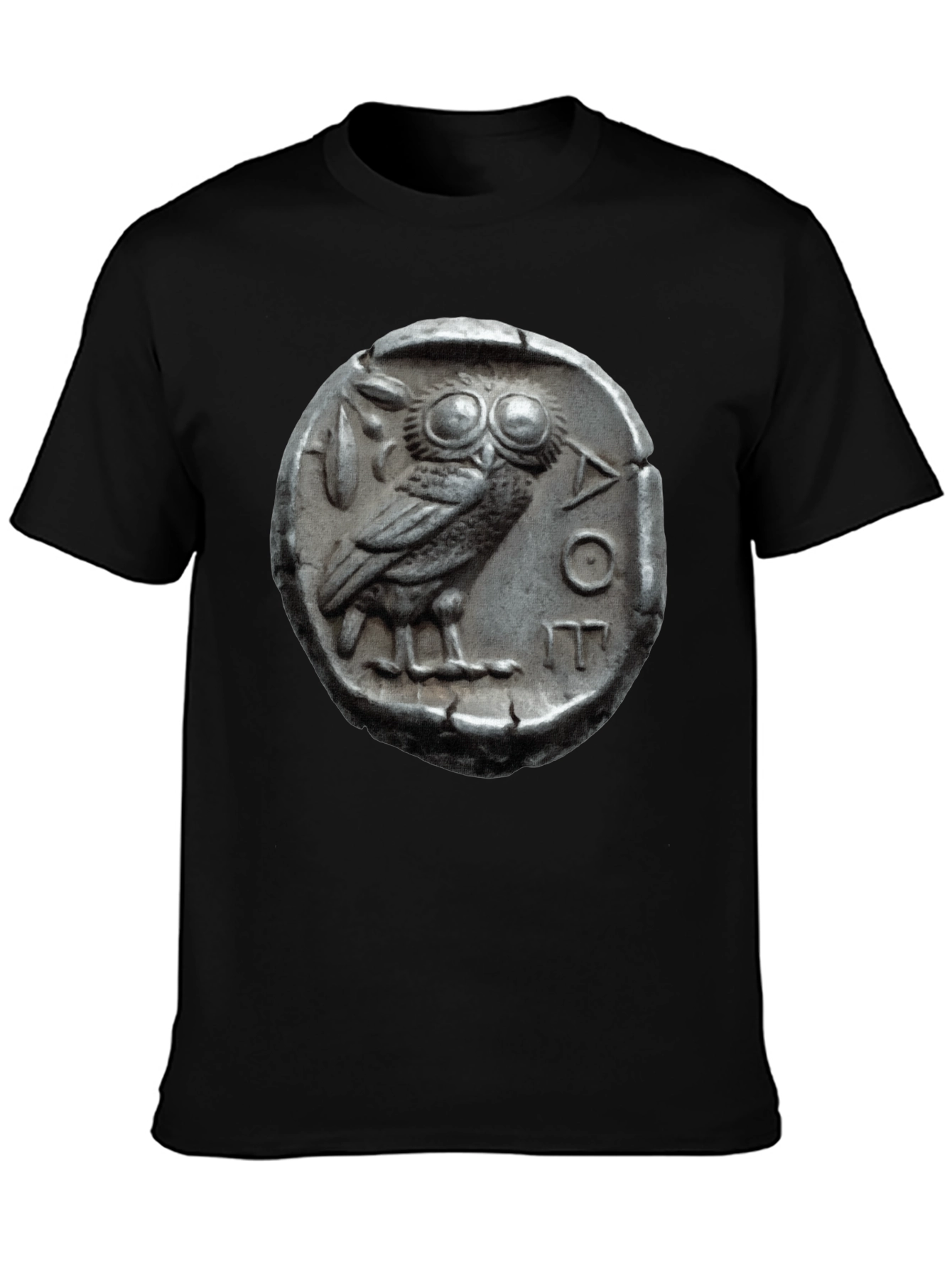 Ancient Owl Coin Graphic Tee - Athens Tetradrachm T-Shirt