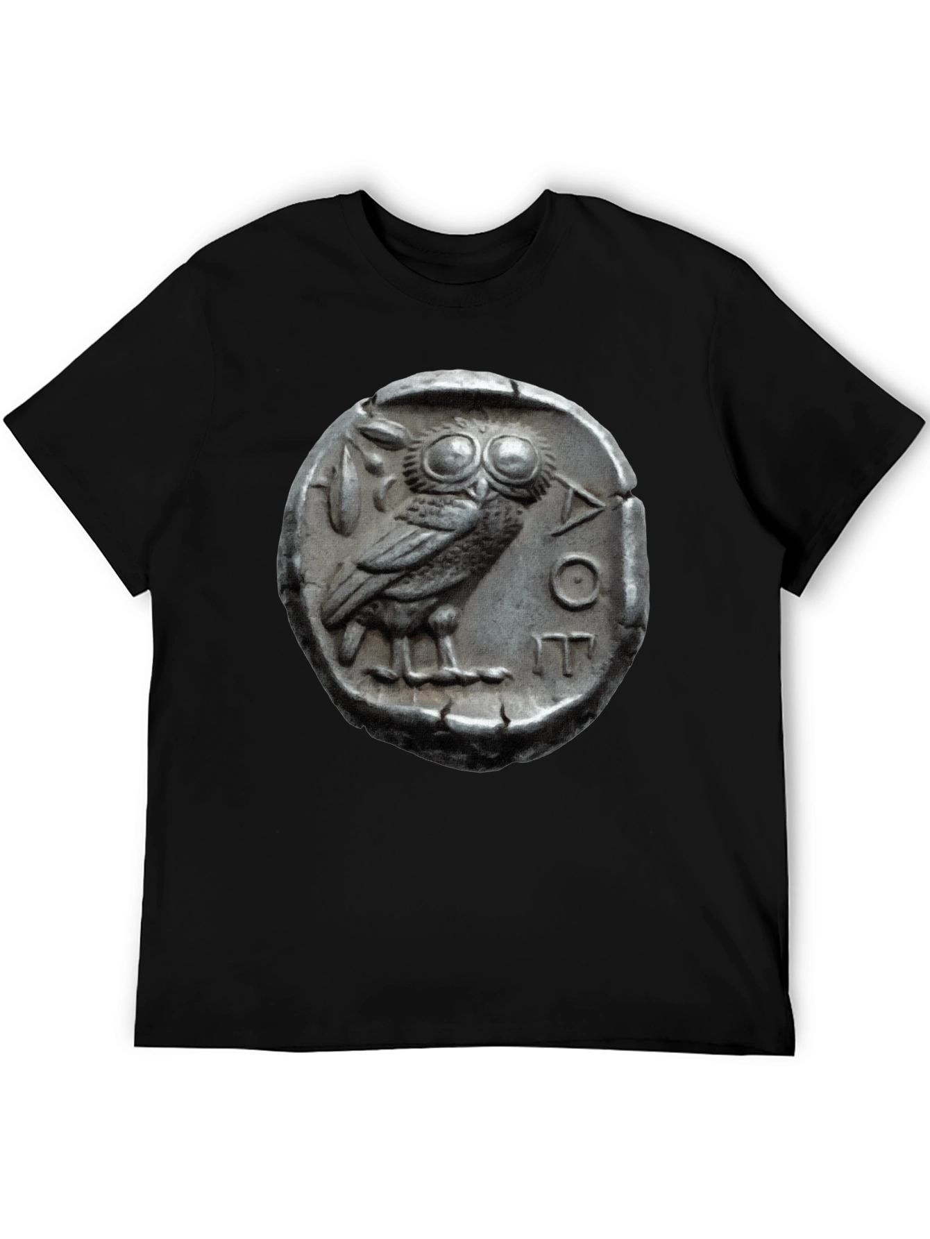 Ancient Owl Coin Graphic Tee - Athens Tetradrachm T-Shirt