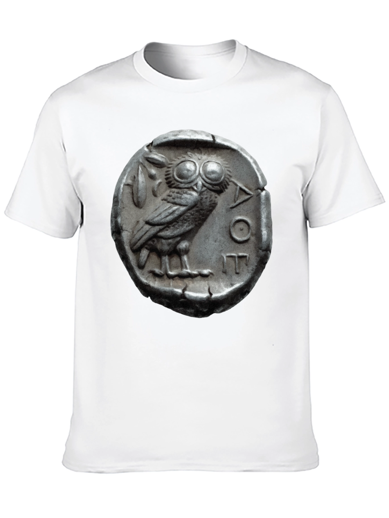 Ancient Owl Coin Graphic Tee - Athens Tetradrachm T-Shirt