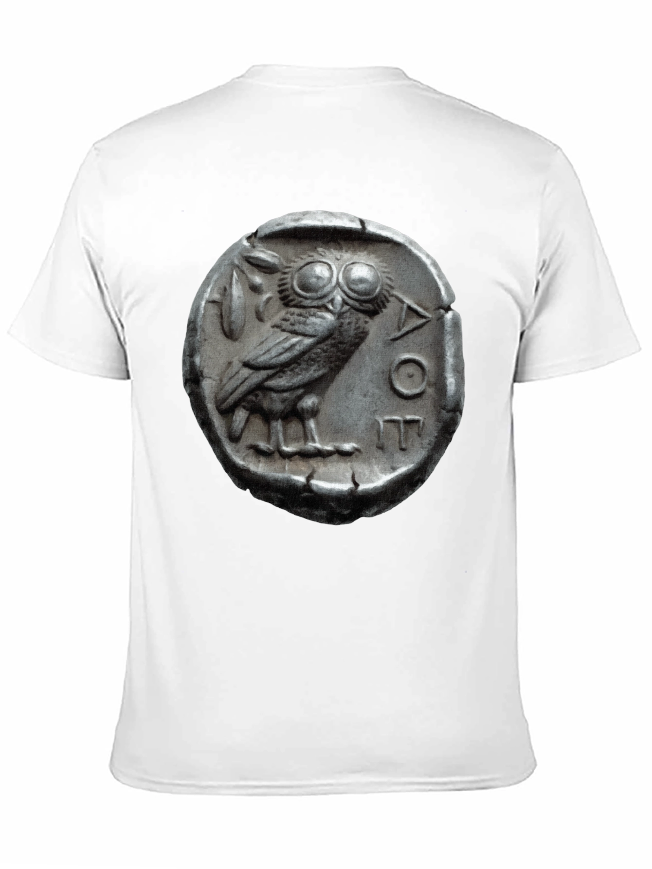 Ancient Owl Coin Graphic Tee - Athens Tetradrachm T-Shirt