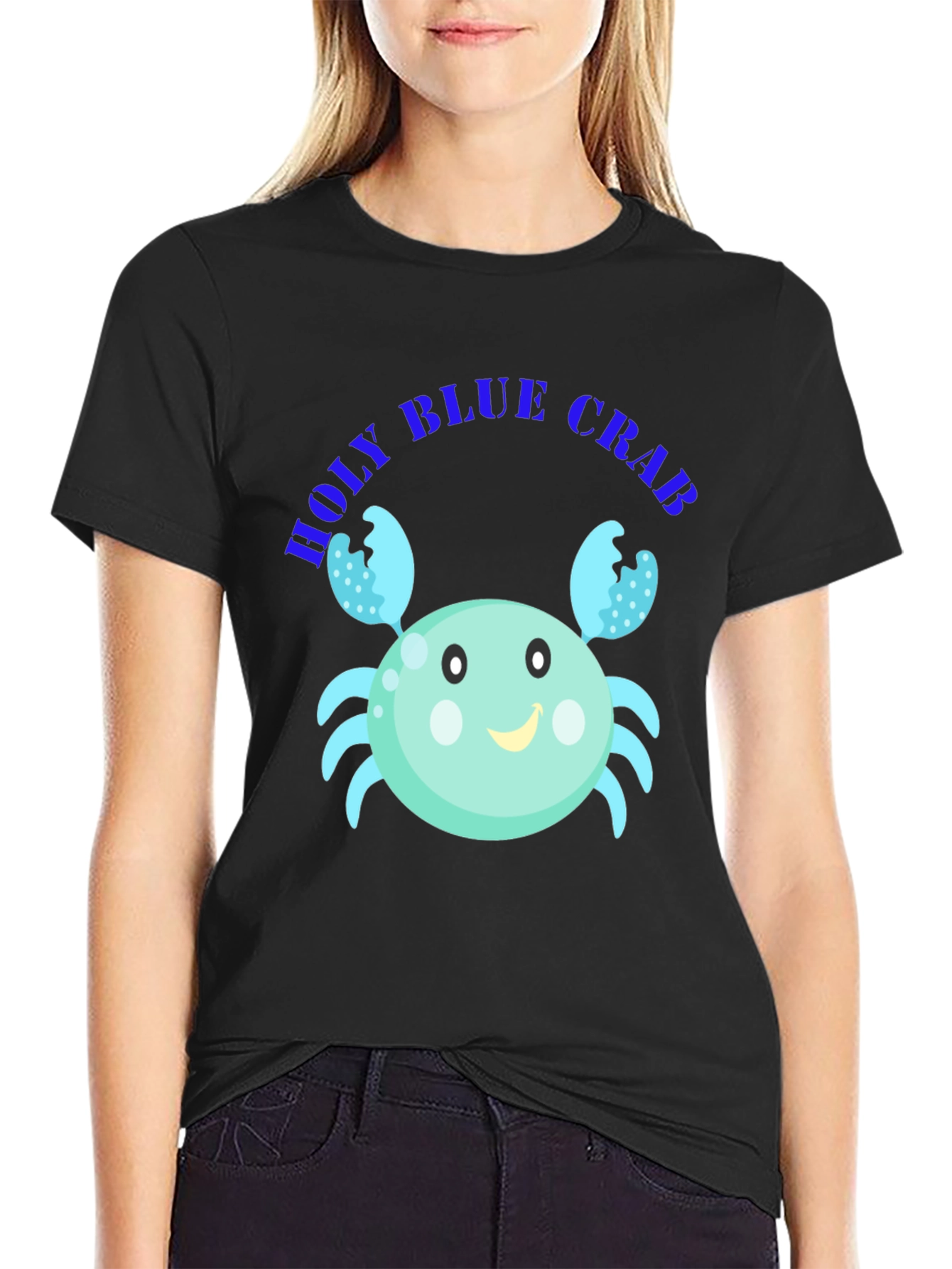Holy Blue Crab Graphic Tee - Unisex Black T-Shirt